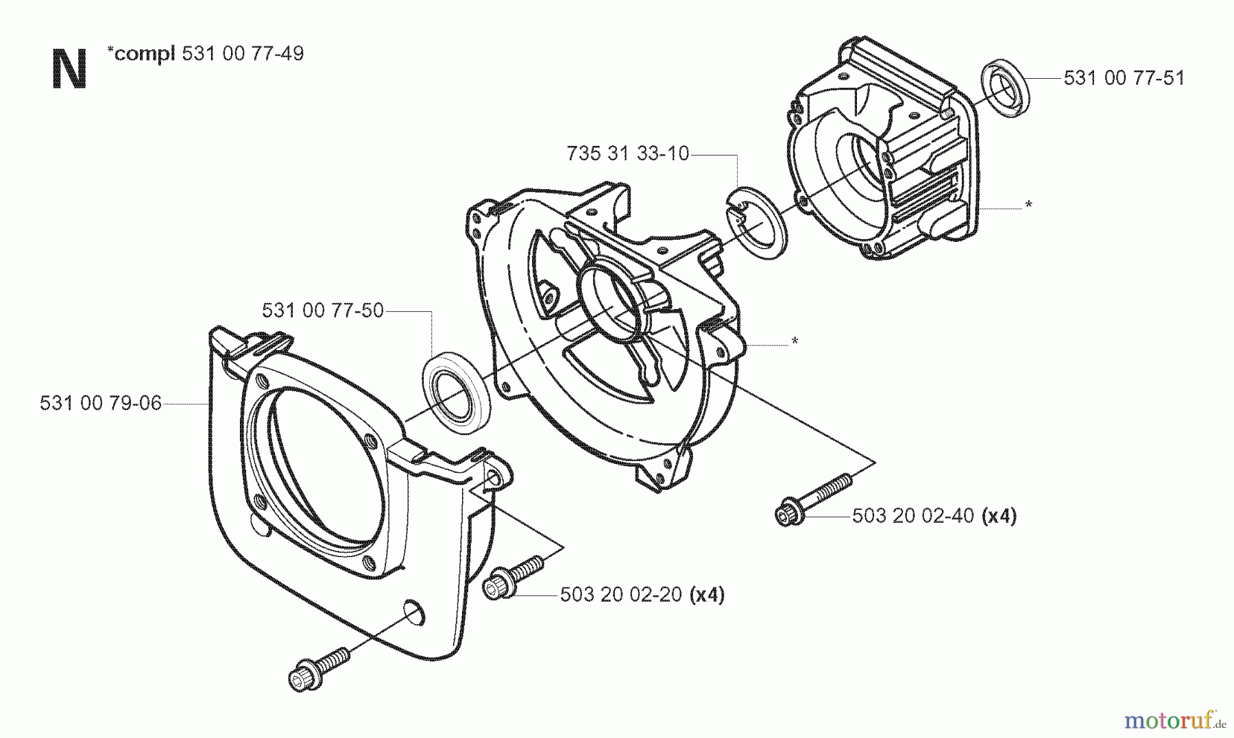 Jonsered Motorsensen, Trimmer GC2052 - Jonsered String/Brush Trimmer (2008-03) CRANKCASE
