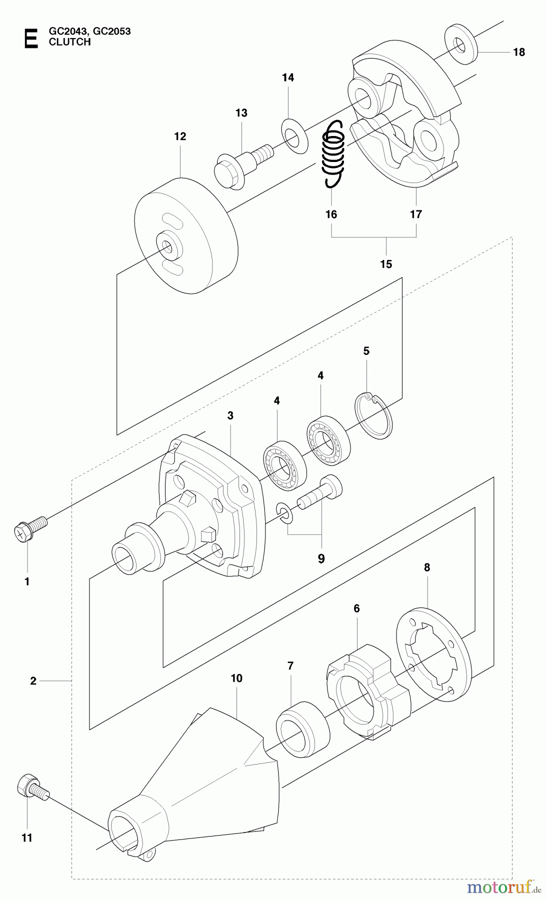 Jonsered Motorsensen, Trimmer GC2043 - Jonsered String/Brush Trimmer (2009-05) CLUTCH