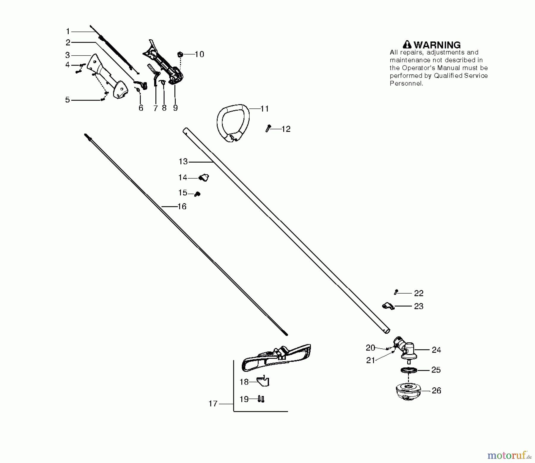 Jonsered Motorsensen, Trimmer GC2126 - Jonsered String/Brush Trimmer (2009-09) SHAFT HANDLE