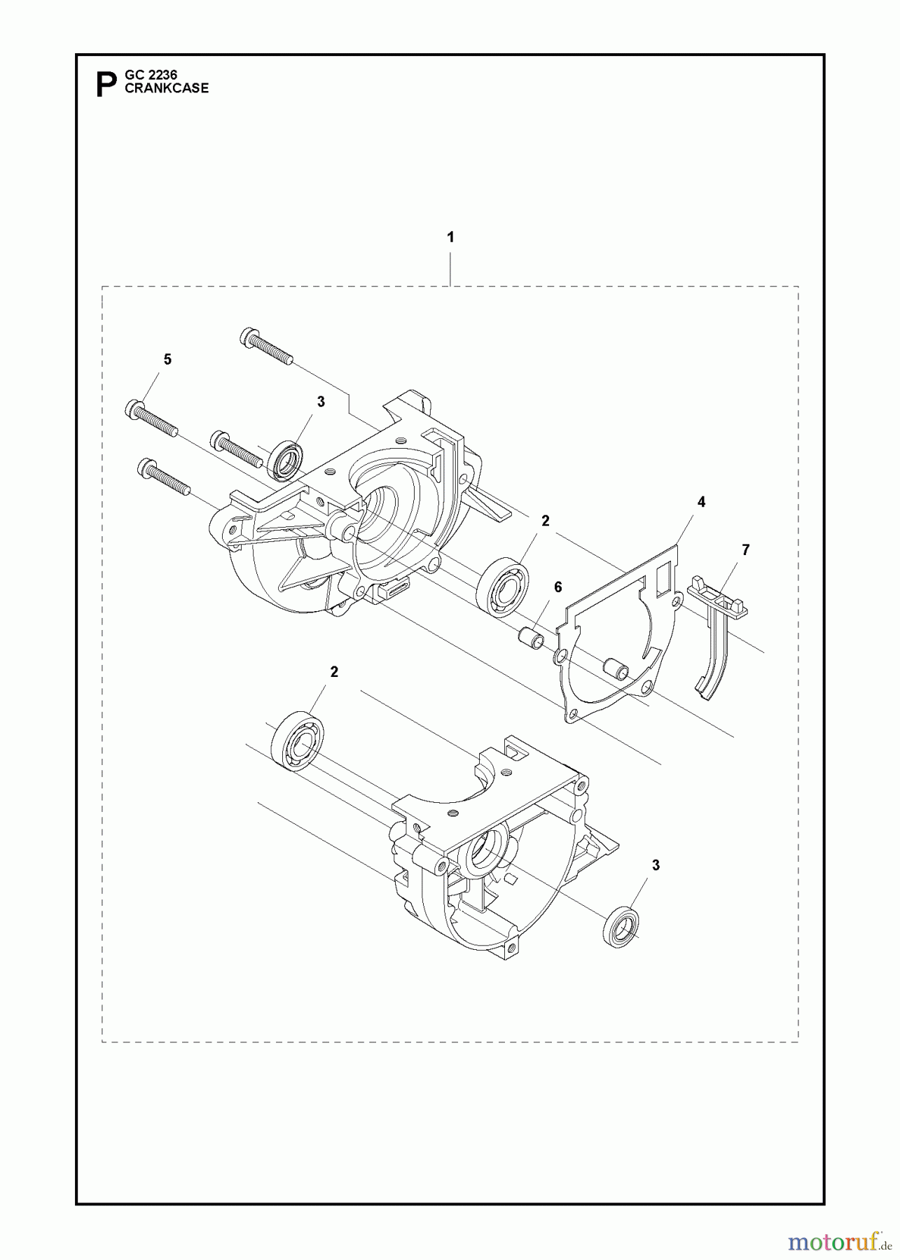 Jonsered Motorsensen, Trimmer GC2236 - Jonsered String/Brush Trimmer (2011-02) CRANKCASE