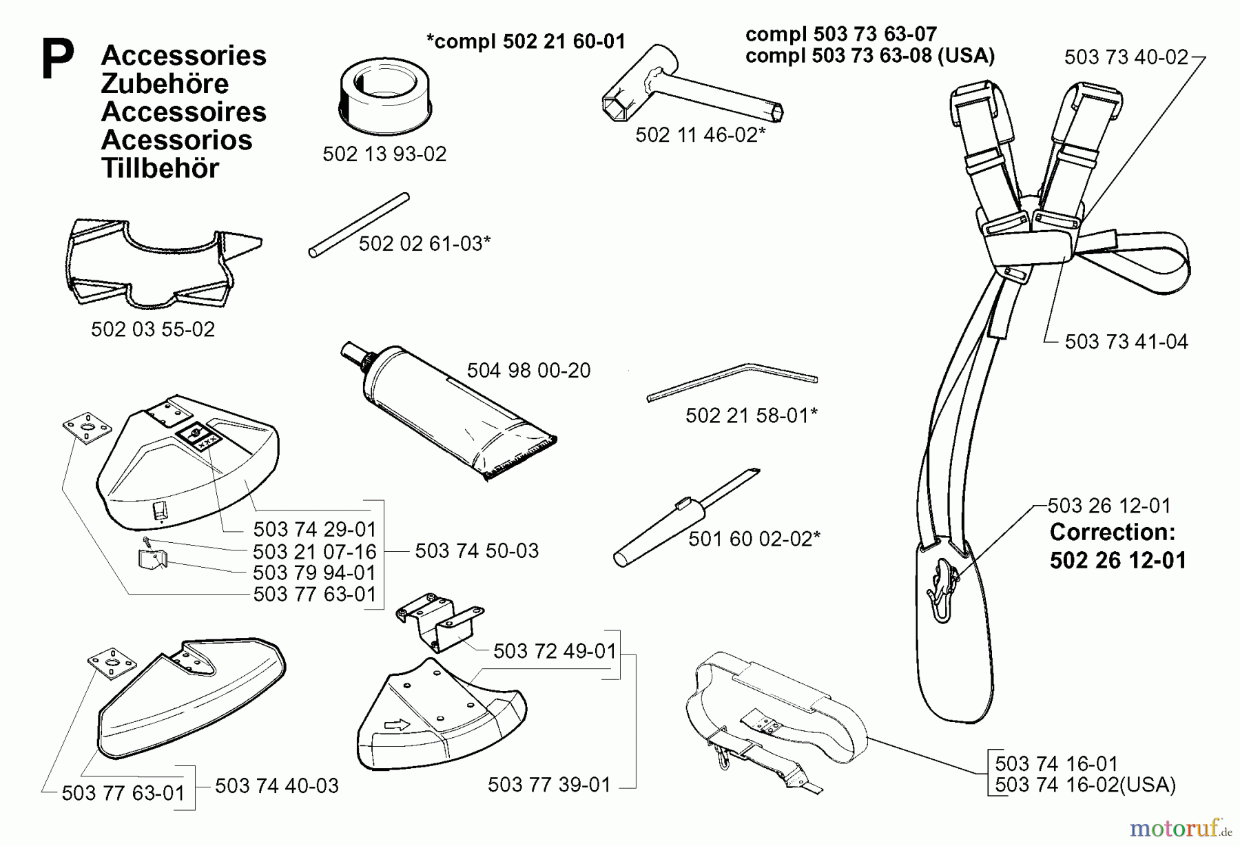 Jonsered Motorsensen, Trimmer GR26 - Jonsered String/Brush Trimmer (1997-02) ACCESSORIES