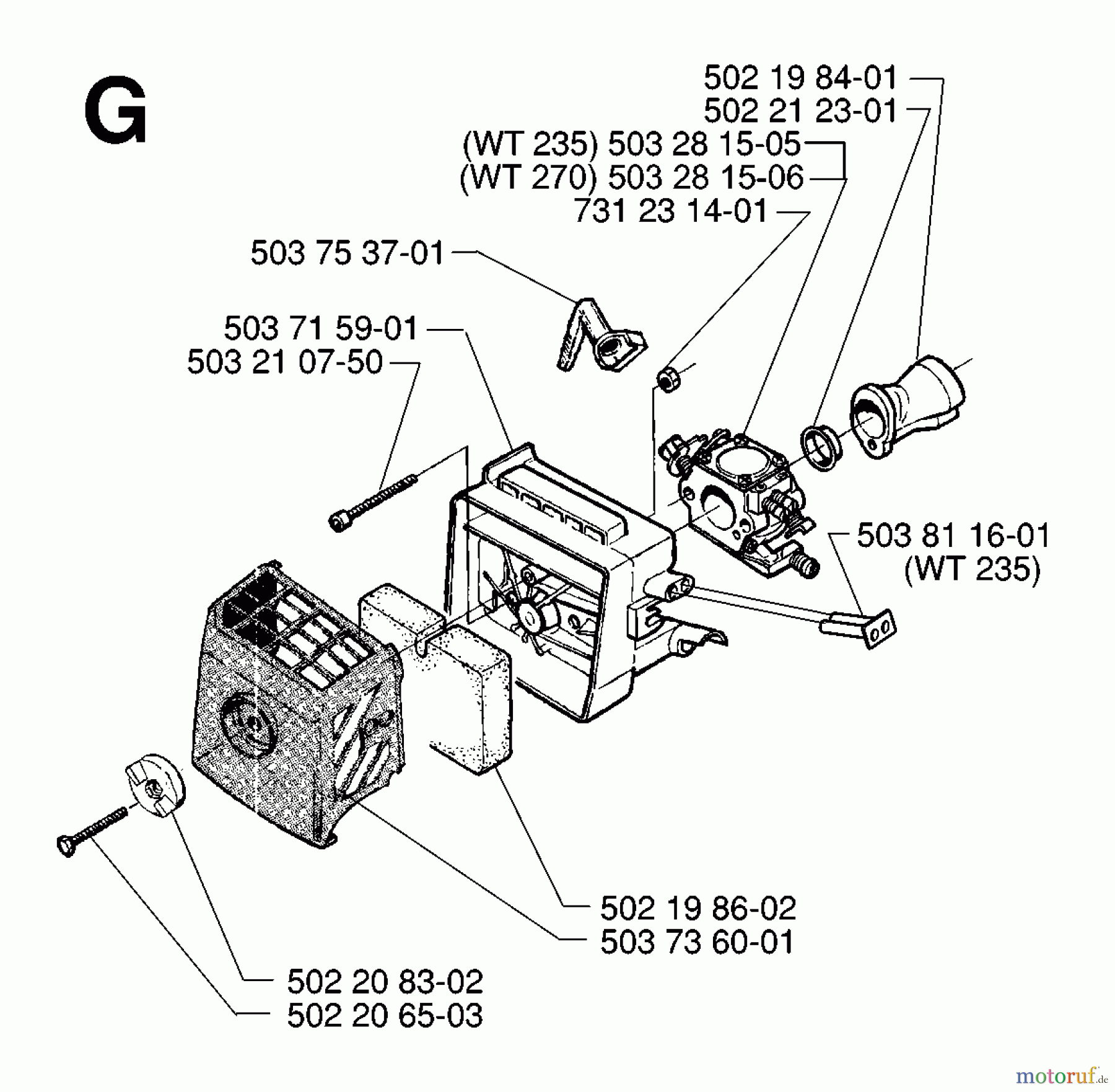 Jonsered Motorsensen, Trimmer GR26 - Jonsered String/Brush Trimmer (1997-02) CARBURETOR AIR FILTER