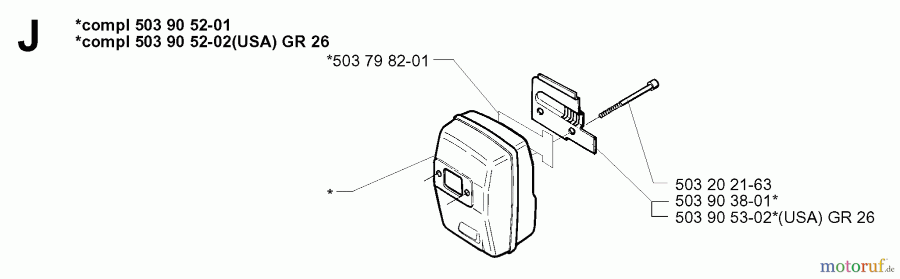 Jonsered Motorsensen, Trimmer GR2026 - Jonsered String/Brush Trimmer (1997-02) MUFFLER