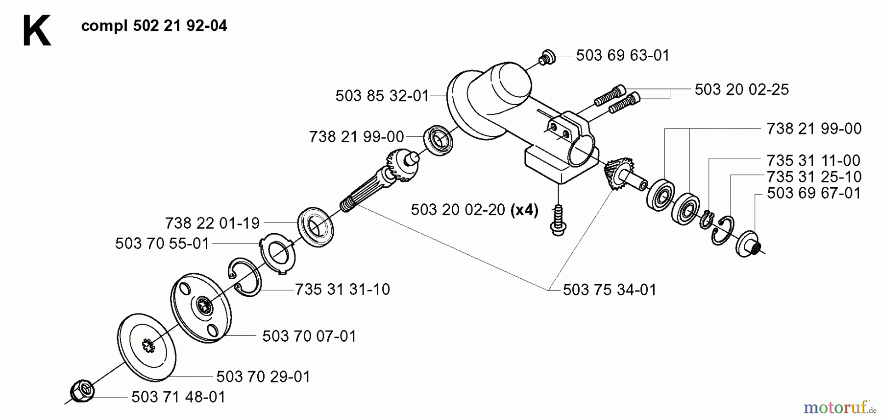 Jonsered Motorsensen, Trimmer GR2026 - Jonsered String/Brush Trimmer (2000-10) BEVEL GEAR