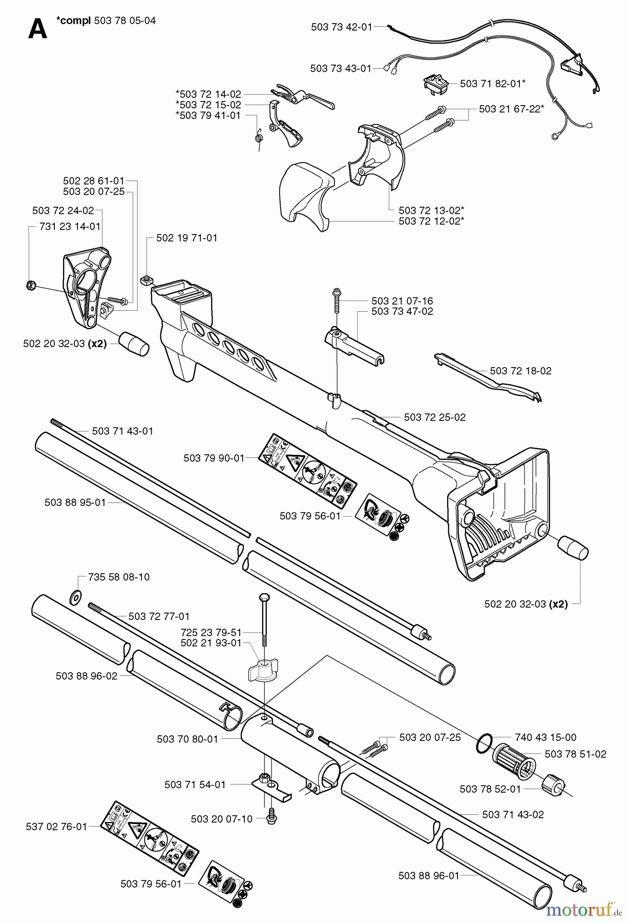 Jonsered Motorsensen, Trimmer GR2026 - Jonsered String/Brush Trimmer (2002-08) SHAFT