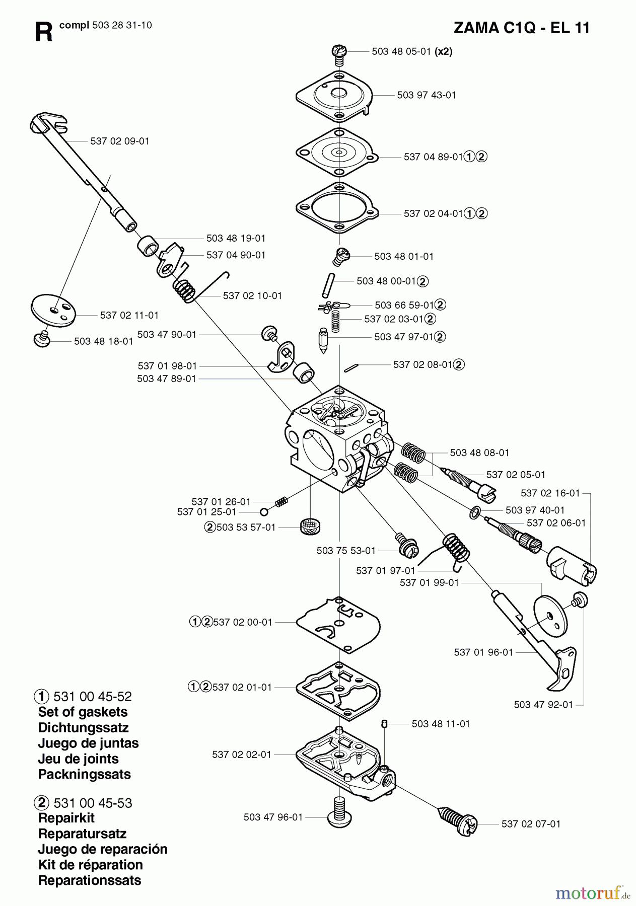  Jonsered Motorsensen, Trimmer GR2126L - Jonsered String/Brush Trimmer (2002-01) CARBURETOR DETAILS