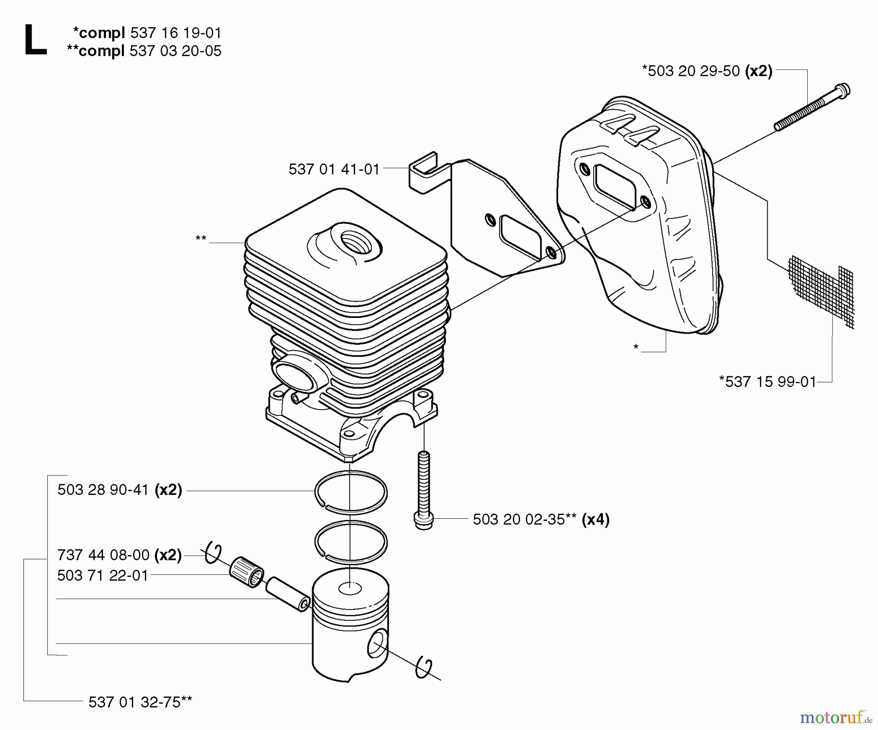 Jonsered Motorsensen, Trimmer GR2126L - Jonsered String/Brush Trimmer (2002-01) CYLINDER PISTON