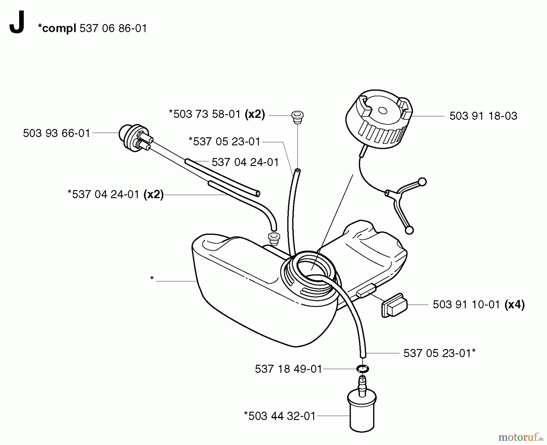 Jonsered Motorsensen, Trimmer GR2126L - Jonsered String/Brush Trimmer (2002-01) FUEL TANK
