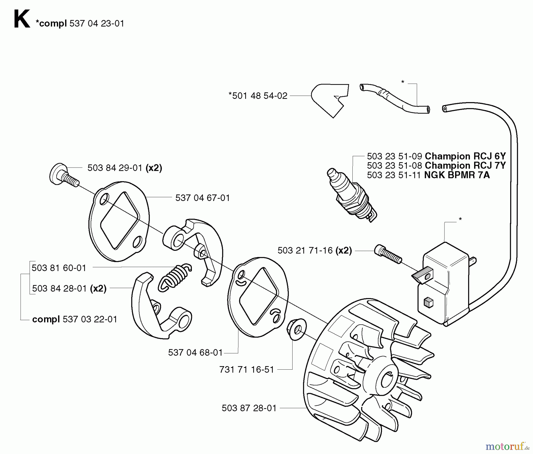 Jonsered Motorsensen, Trimmer GR2126L - Jonsered String/Brush Trimmer (2002-01) IGNITION SYSTEM CLUTCH
