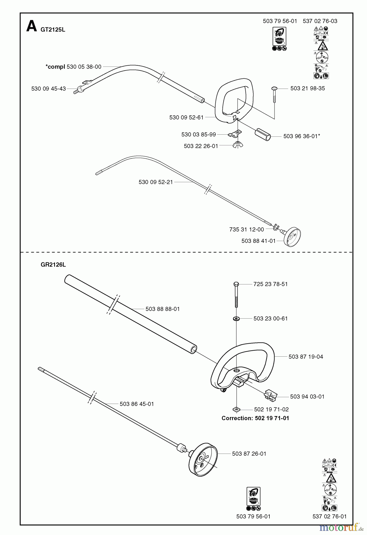 Jonsered Motorsensen, Trimmer GR2126L - Jonsered String/Brush Trimmer (2002-01) SHAFT HANDLE #1