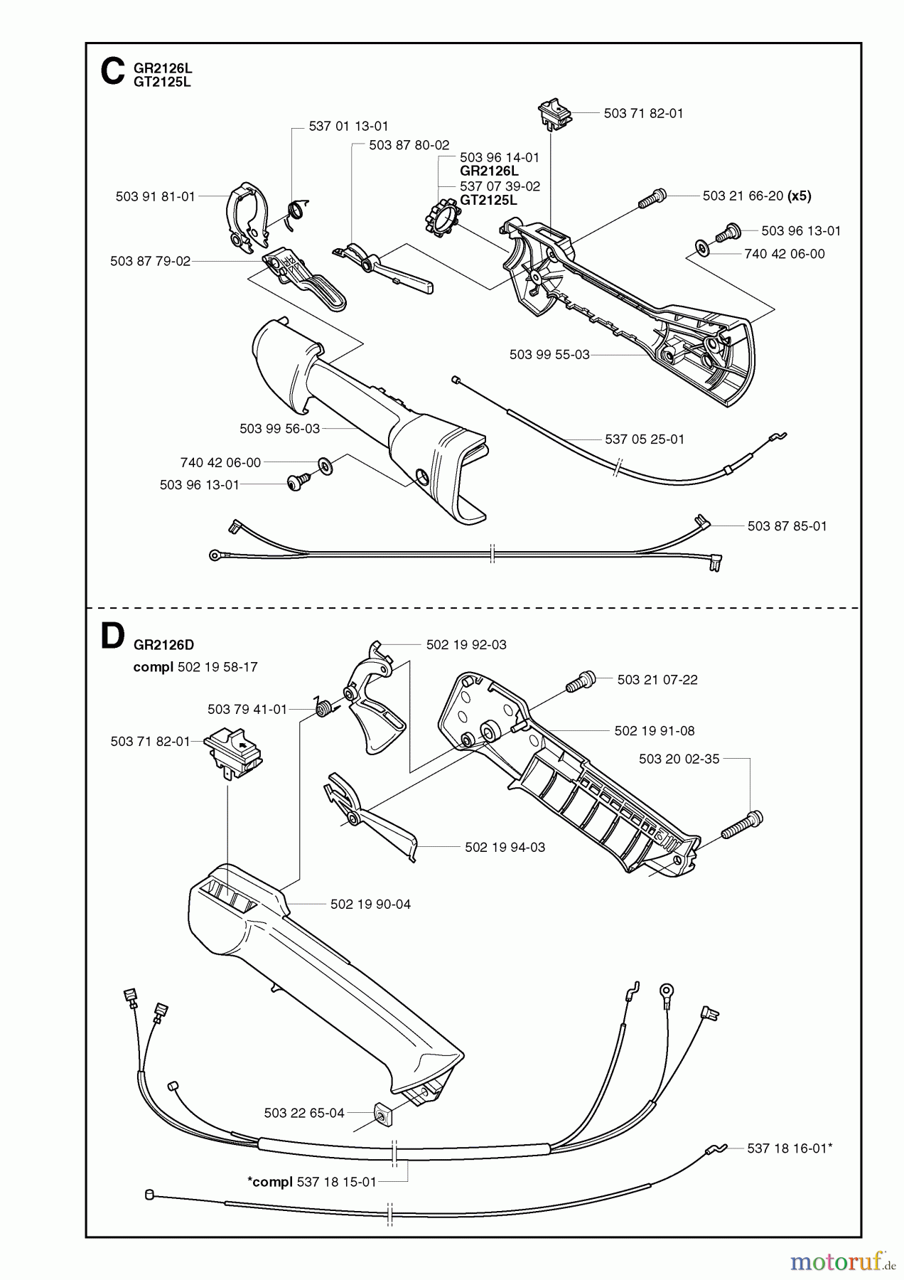 Jonsered Motorsensen, Trimmer GR2126L - Jonsered String/Brush Trimmer (2002-01) THROTTLE CONTROLS #2