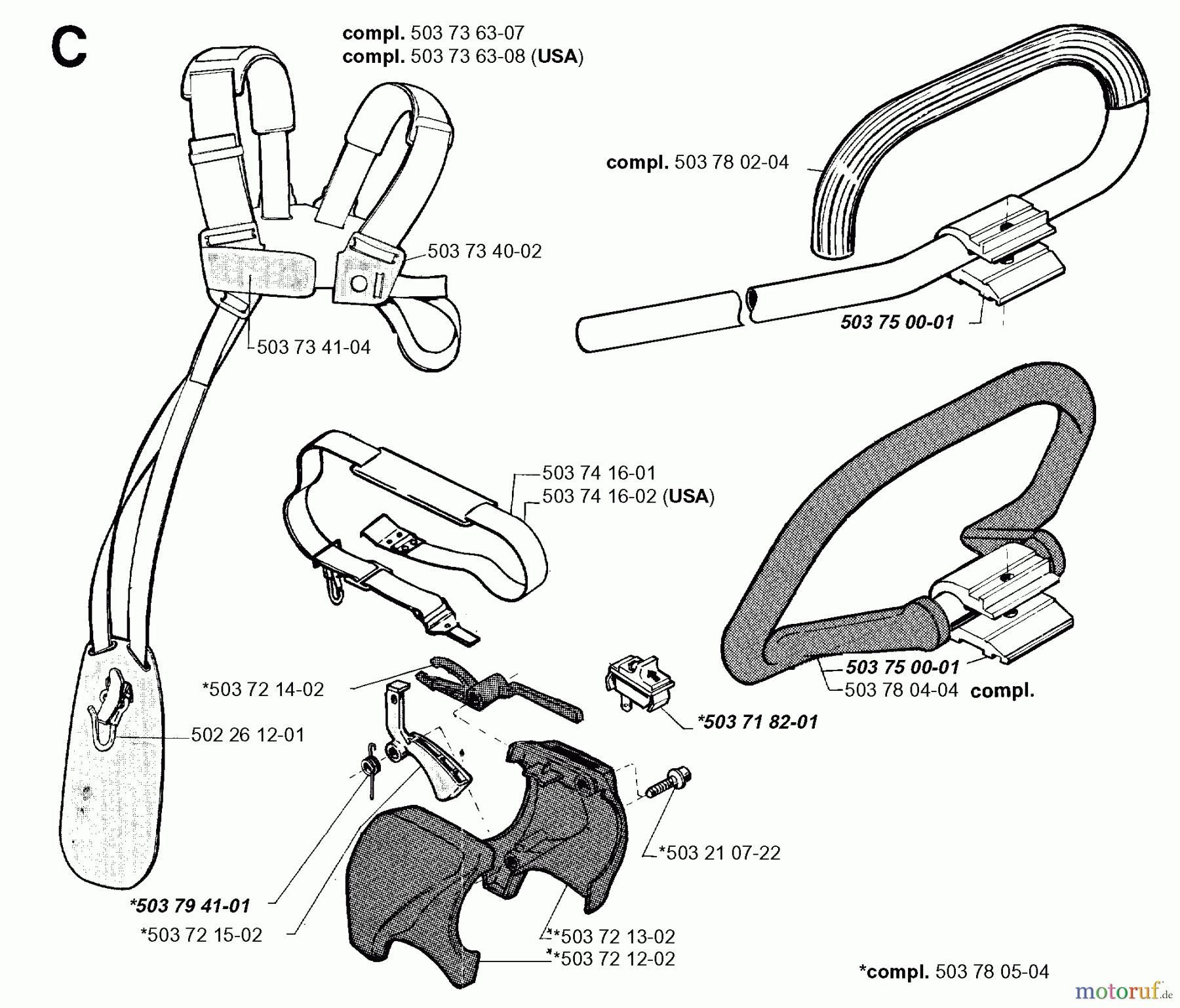 Jonsered Motorsensen, Trimmer GR26 - Jonsered String/Brush Trimmer (1996-01) HANDLE CONTROLS #2