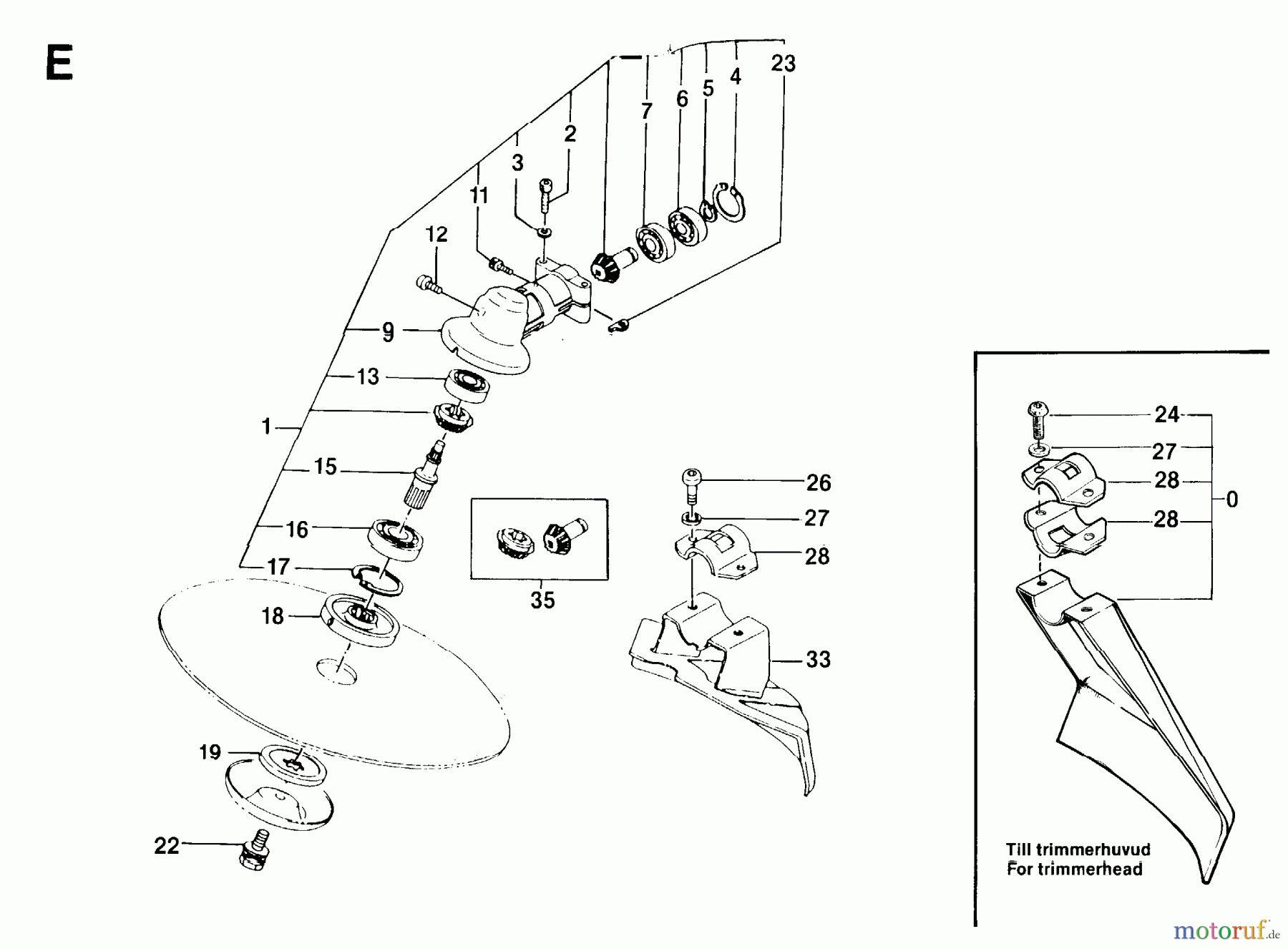 Jonsered Motorsensen, Trimmer GR28L - Jonsered String/Brush Trimmer (1993-02) BEVEL GEAR