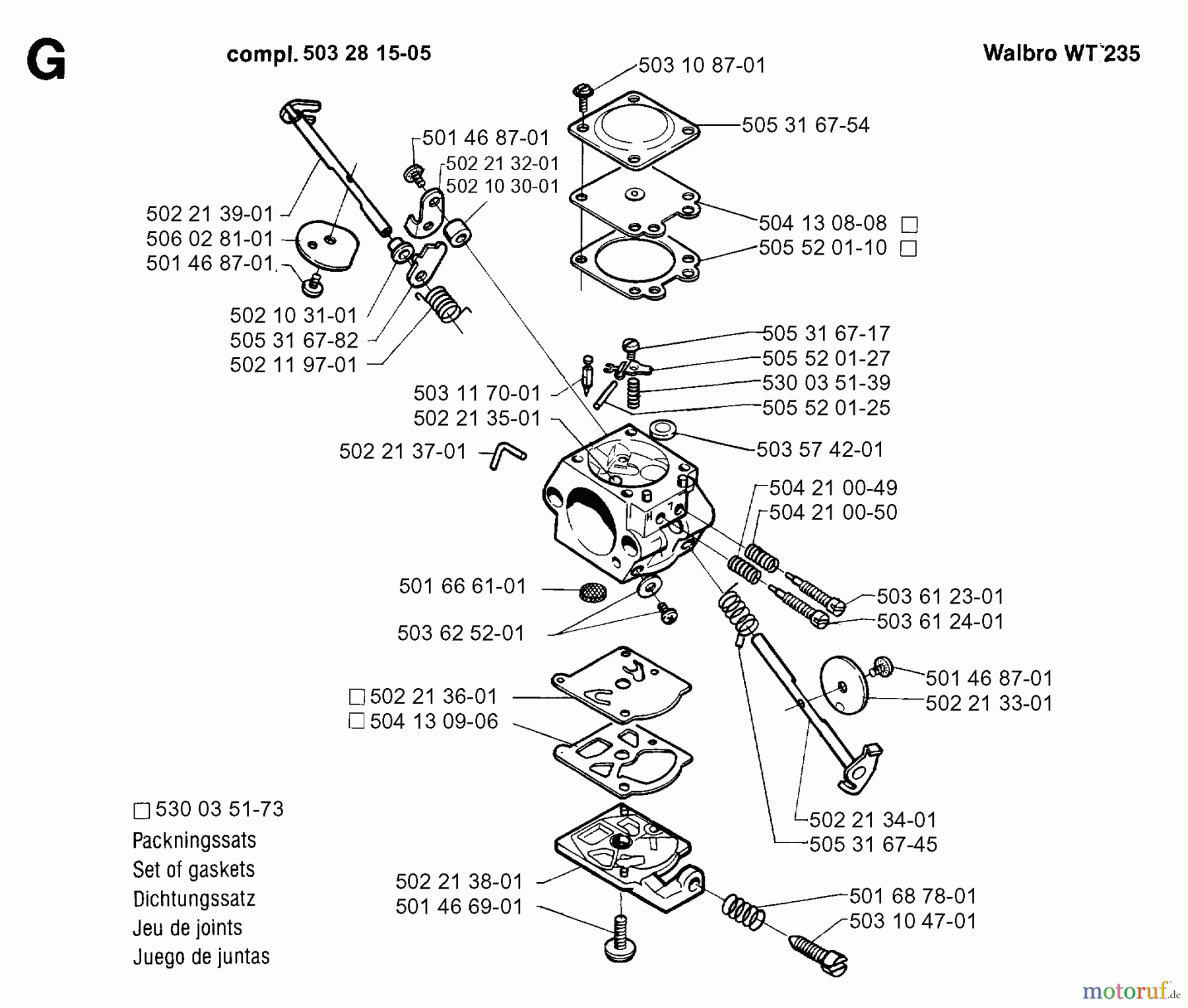 Jonsered Motorsensen, Trimmer GR36 - Jonsered String/Brush Trimmer (1994-02) CARBURETOR DETAILS