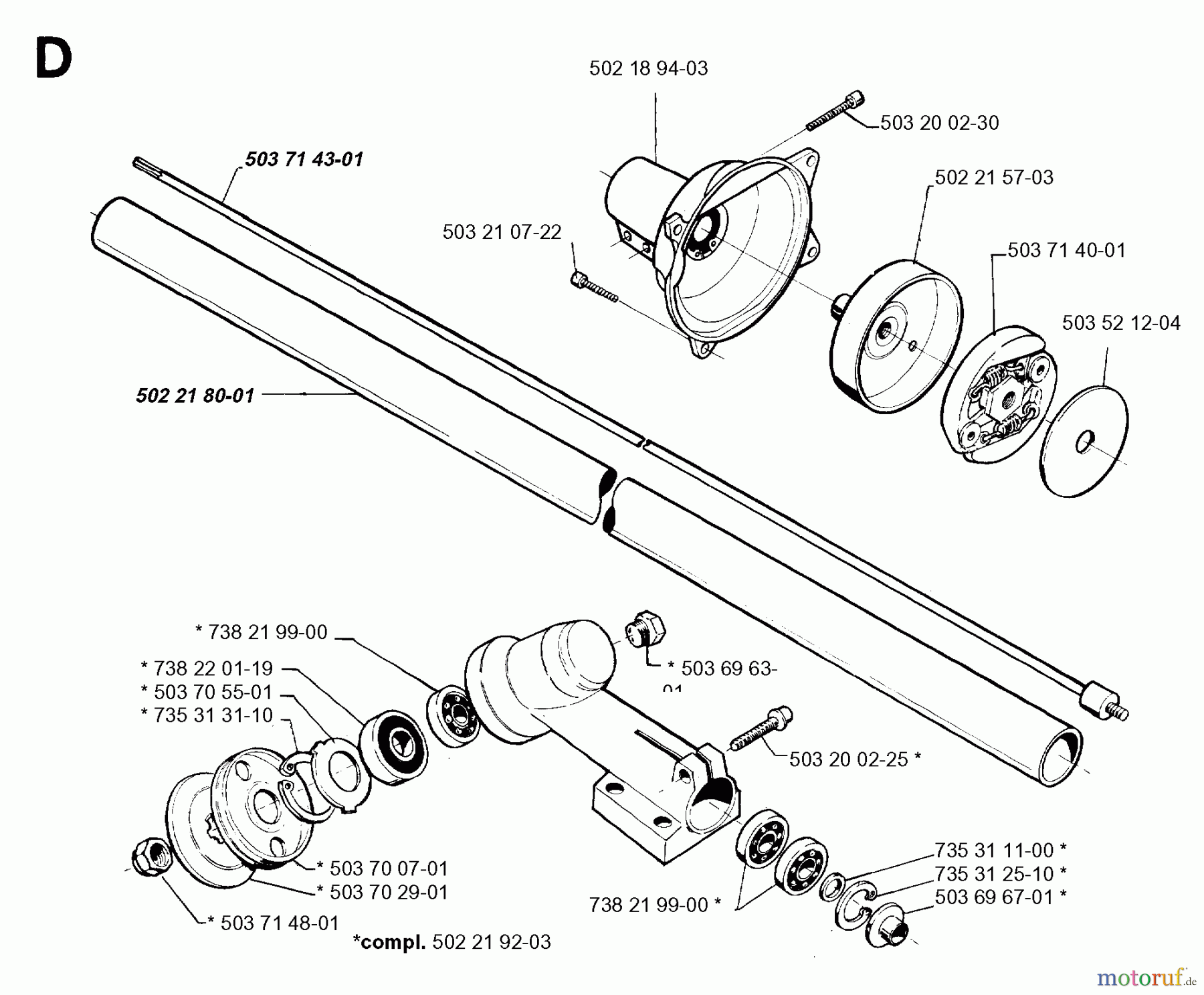 Jonsered Motorsensen, Trimmer GR32 - Jonsered String/Brush Trimmer (1995-01) BEVEL GEAR SHAFT