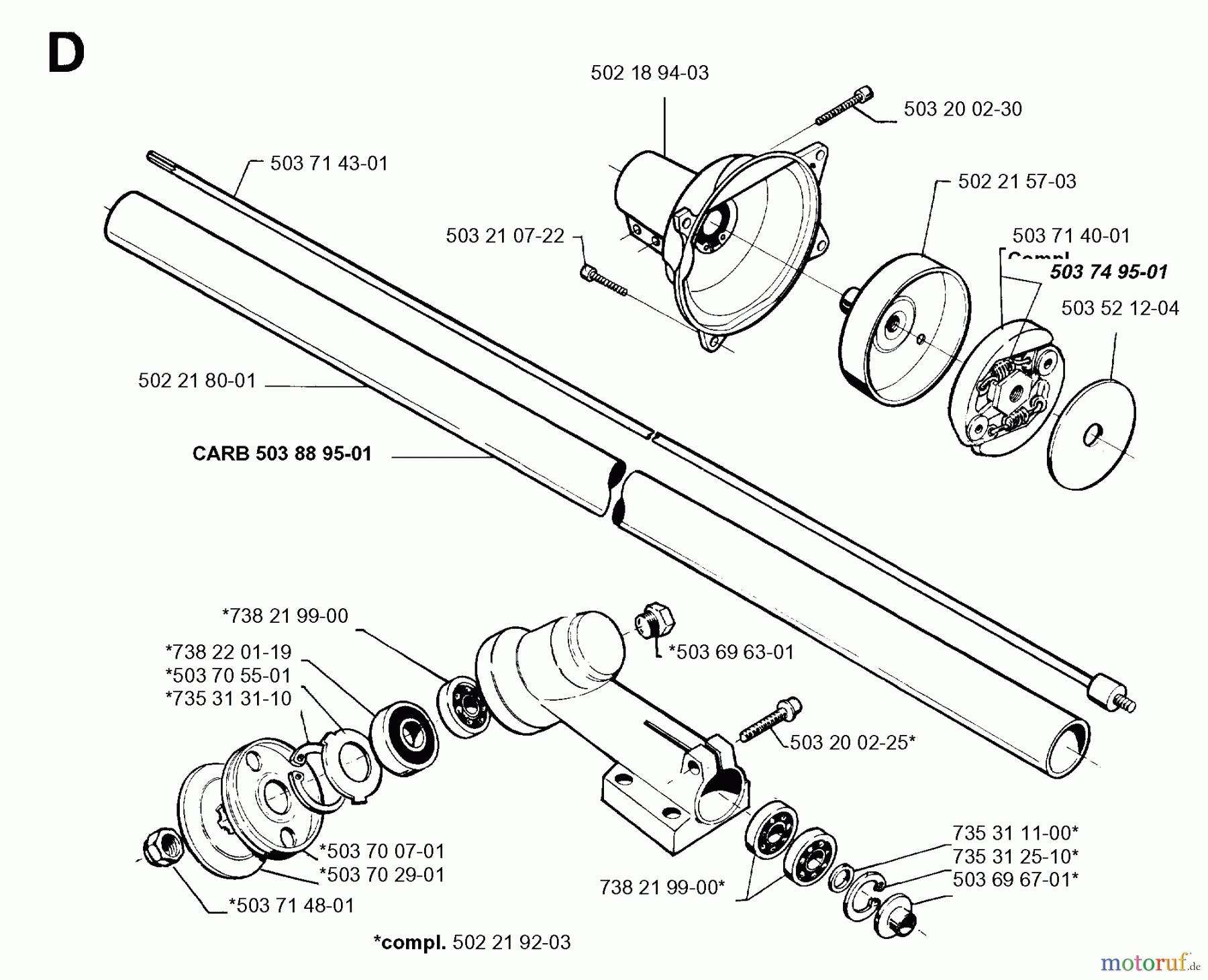Jonsered Motorsensen, Trimmer GR32 - Jonsered String/Brush Trimmer (1996-06) BEVEL GEAR SHAFT
