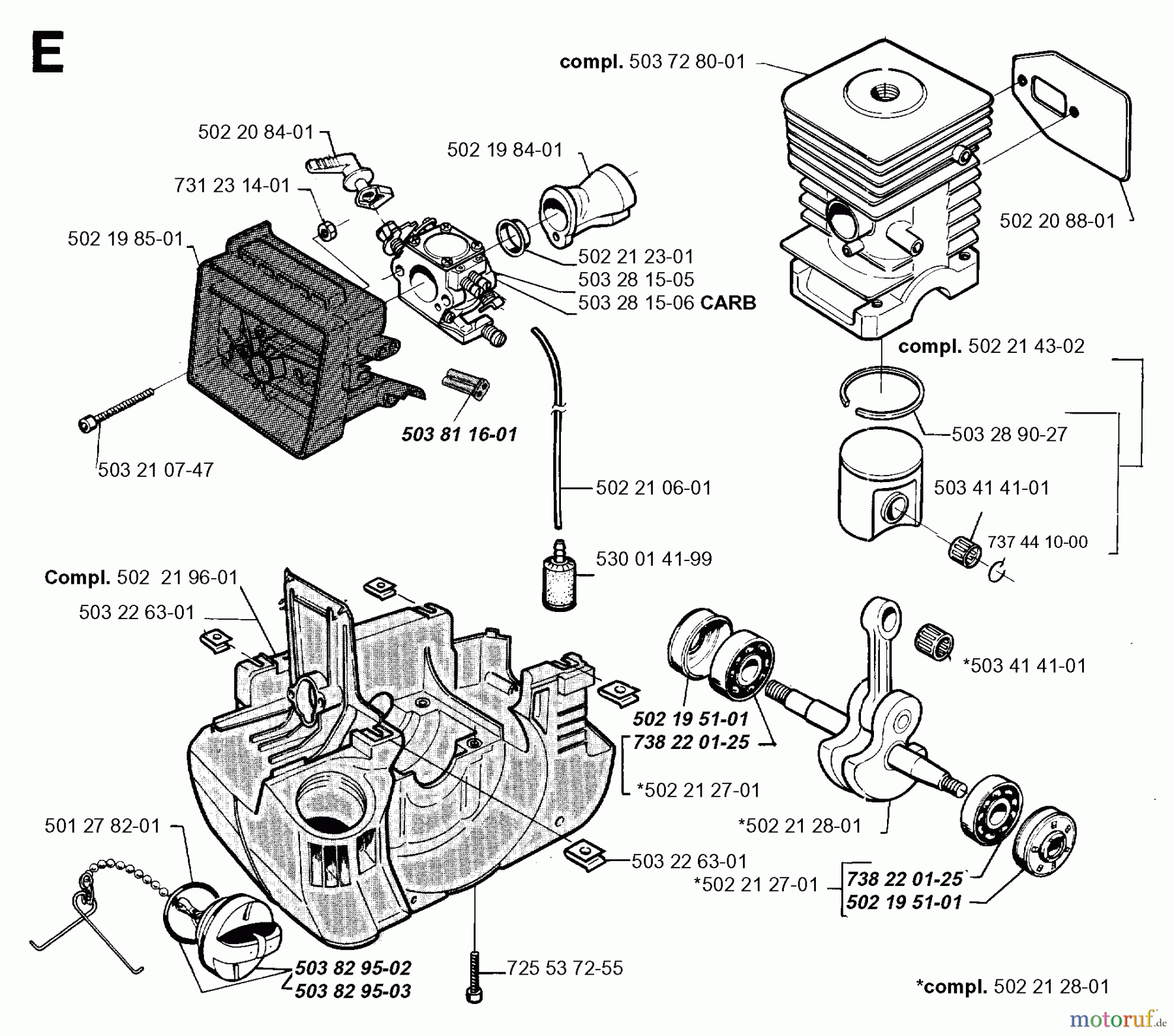 Jonsered Motorsensen, Trimmer GR32 - Jonsered String/Brush Trimmer (1996-06) CYLINDER CRANKCASE
