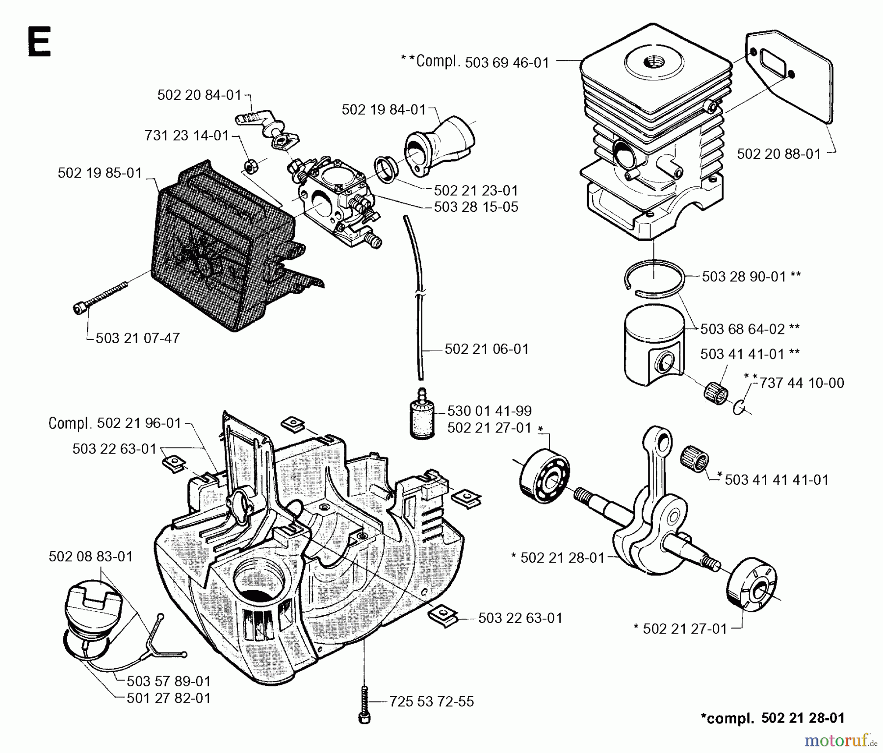  Jonsered Motorsensen, Trimmer GR36 - Jonsered String/Brush Trimmer (1993-03) CYLINDER CRANKCASE