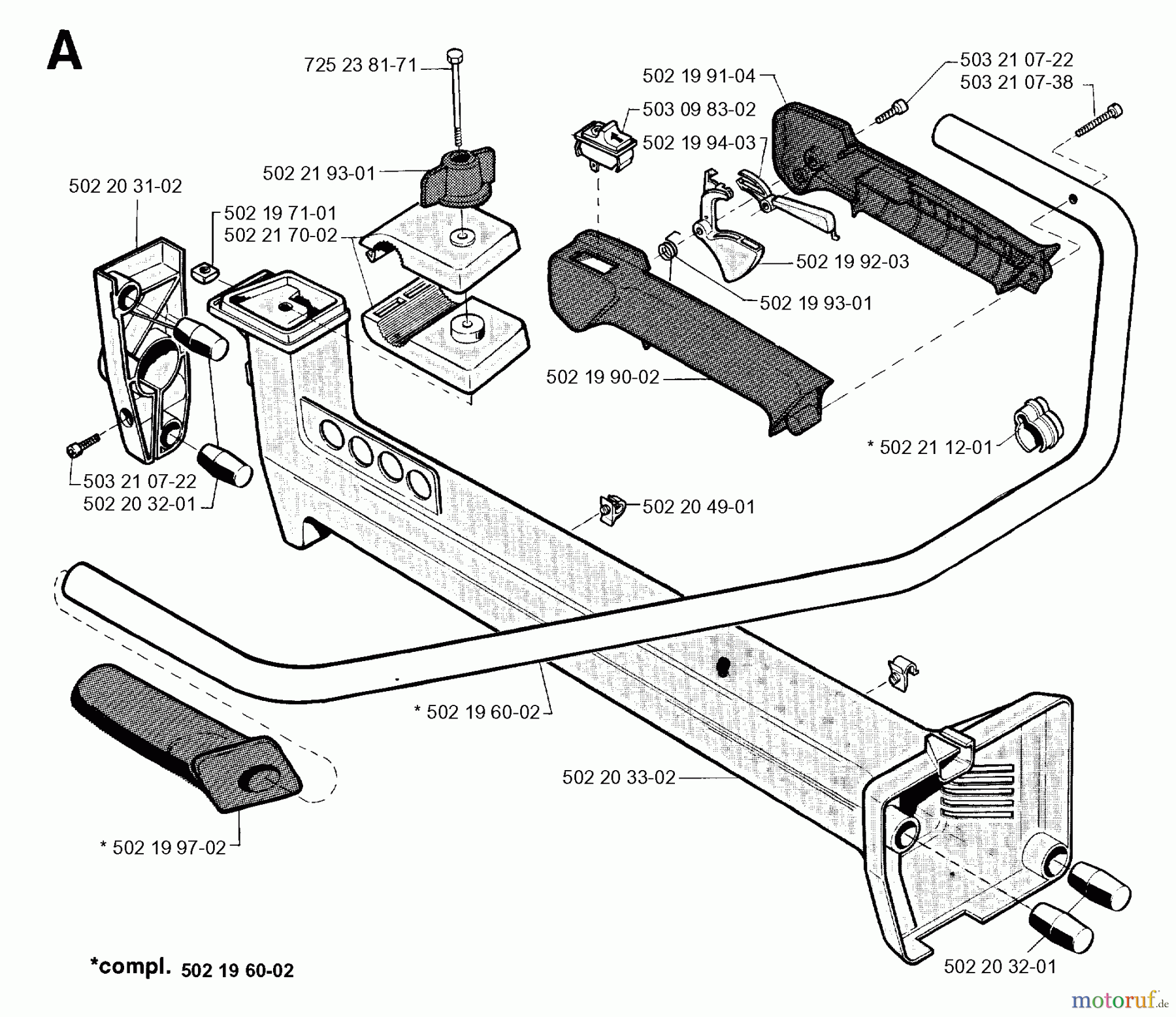 Jonsered Motorsensen, Trimmer GR36 - Jonsered String/Brush Trimmer (1993-03) HANDLE CONTROLS