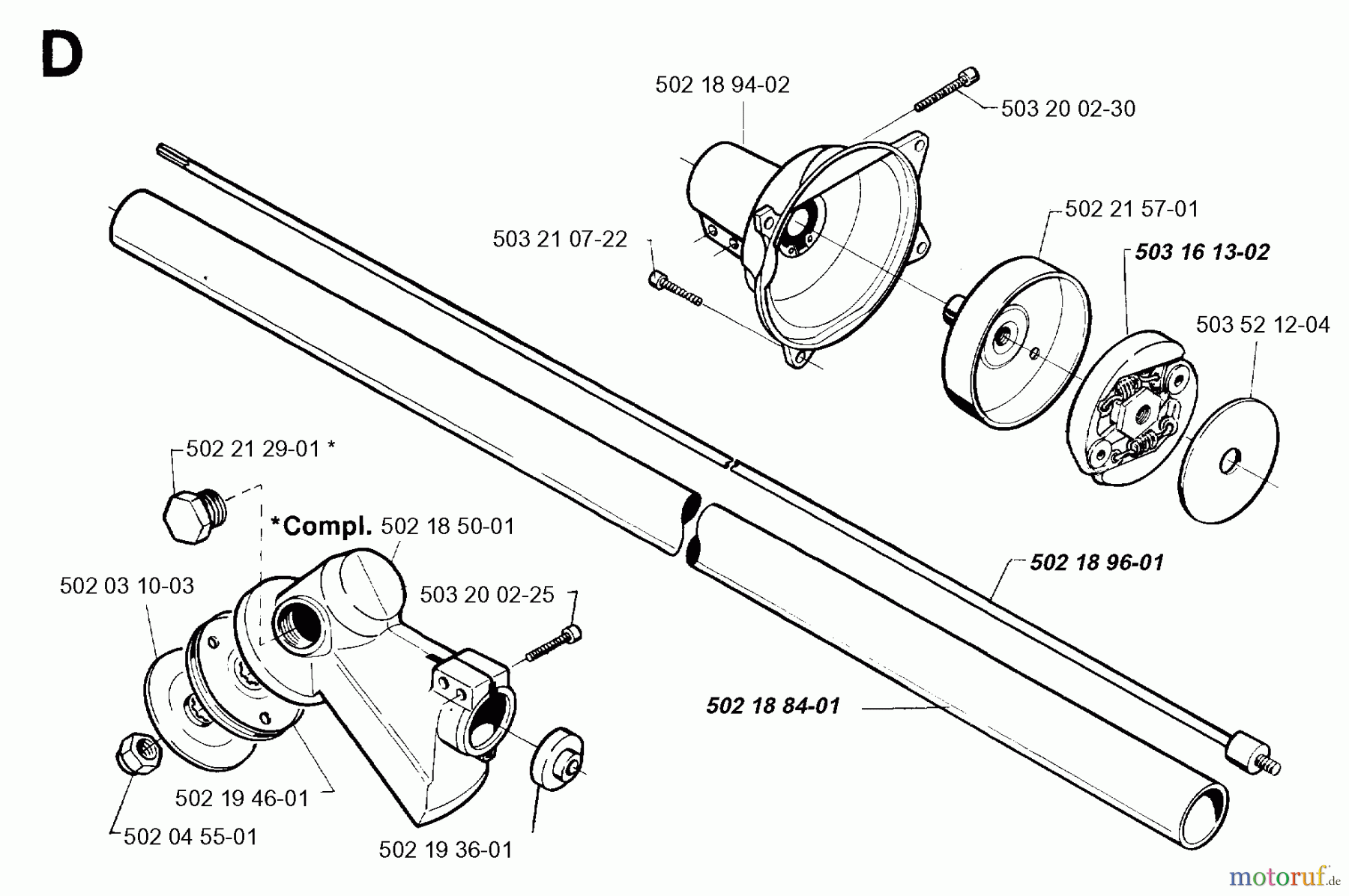 Jonsered Motorsensen, Trimmer GR36 - Jonsered String/Brush Trimmer (1995-01) BEVEL GEAR SHAFT