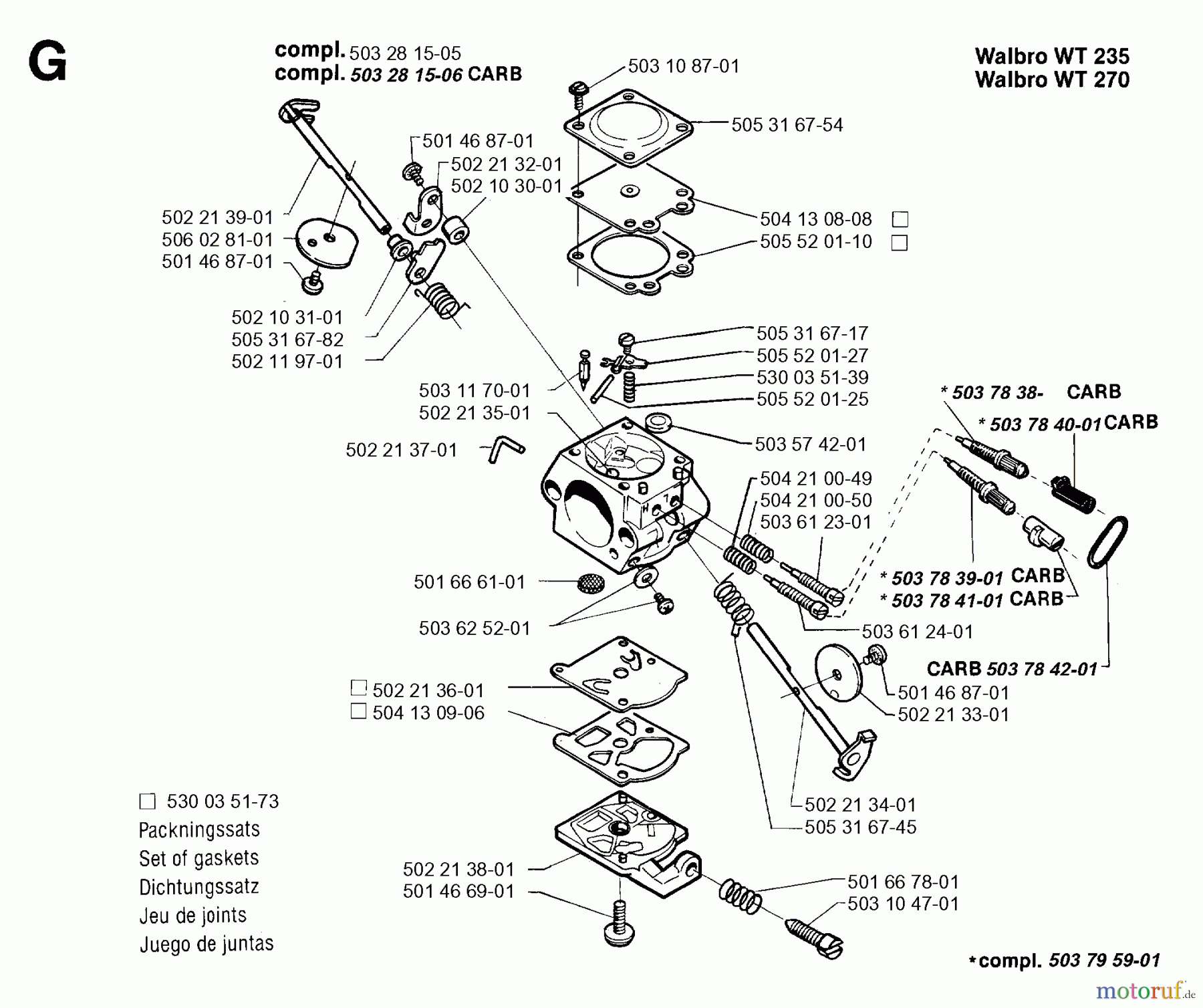 Jonsered Motorsensen, Trimmer GR36 - Jonsered String/Brush Trimmer (1995-01) CARBURETOR DETAILS