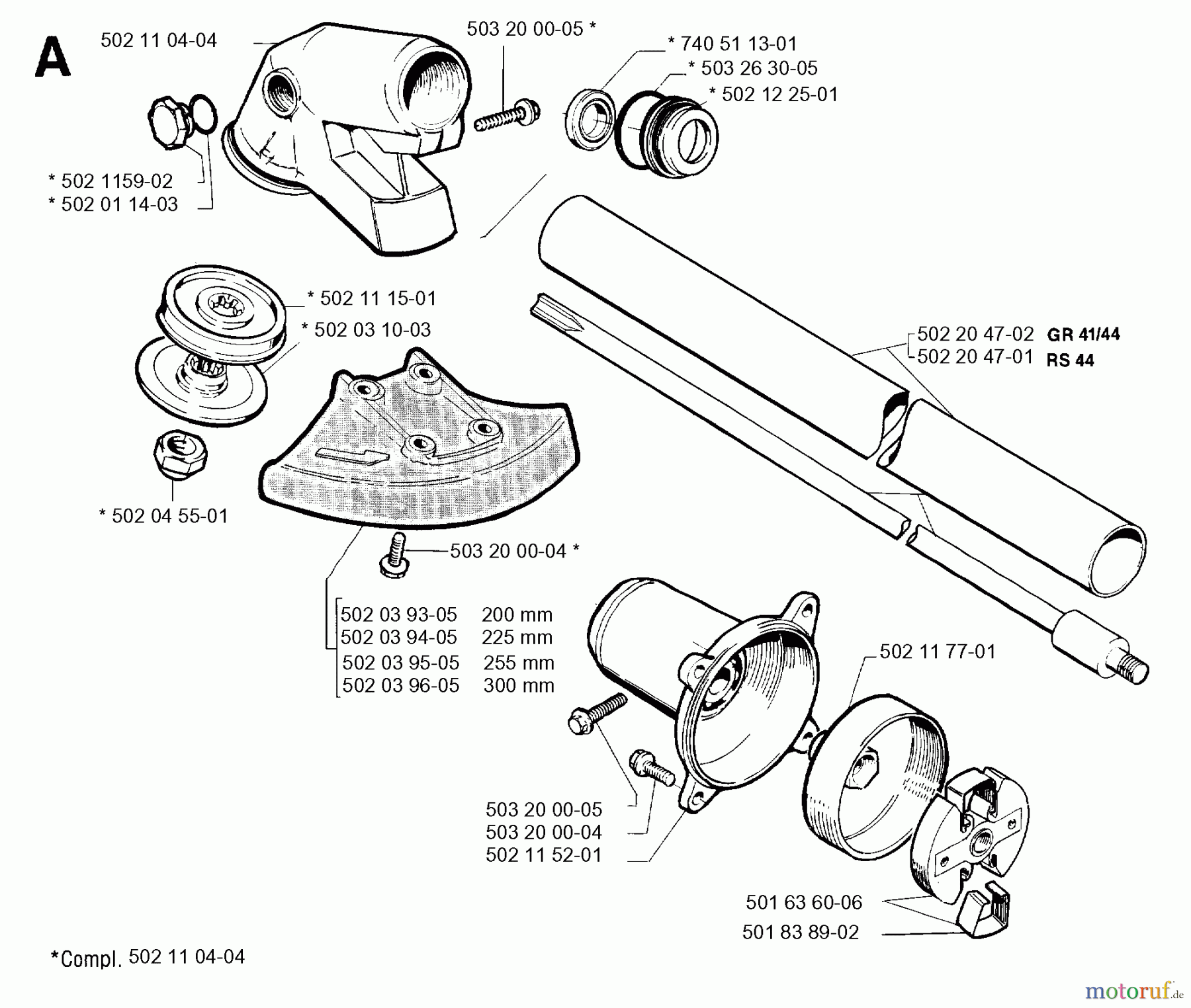 Jonsered Motorsensen, Trimmer GR41 - Jonsered String/Brush Trimmer (1991-03) BEVEL GEAR SHAFT