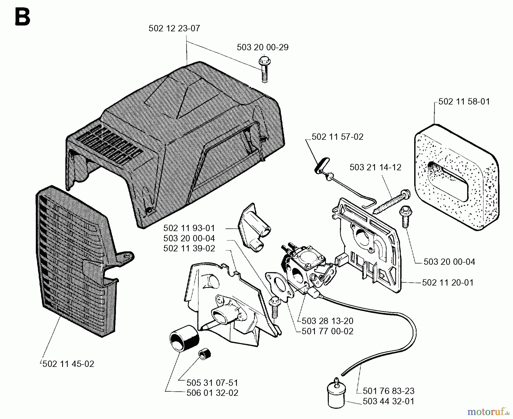 Jonsered Motorsensen, Trimmer GR44 - Jonsered String/Brush Trimmer (1992-09) CARBURETOR AIR FILTER