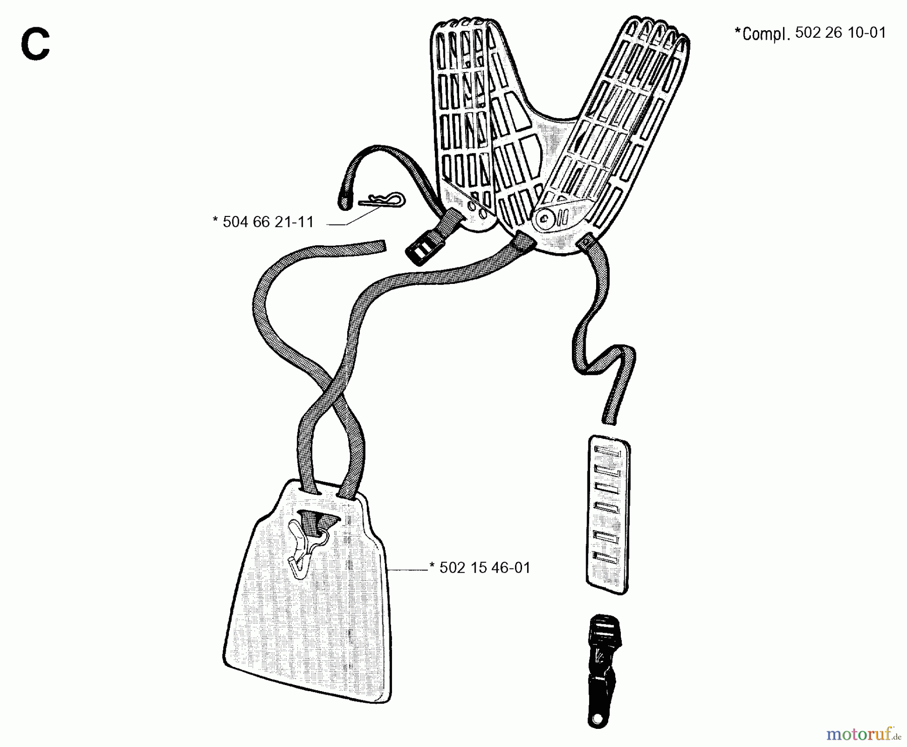  Jonsered Motorsensen, Trimmer RS44 - Jonsered String/Brush Trimmer (1992-09) HARNESS