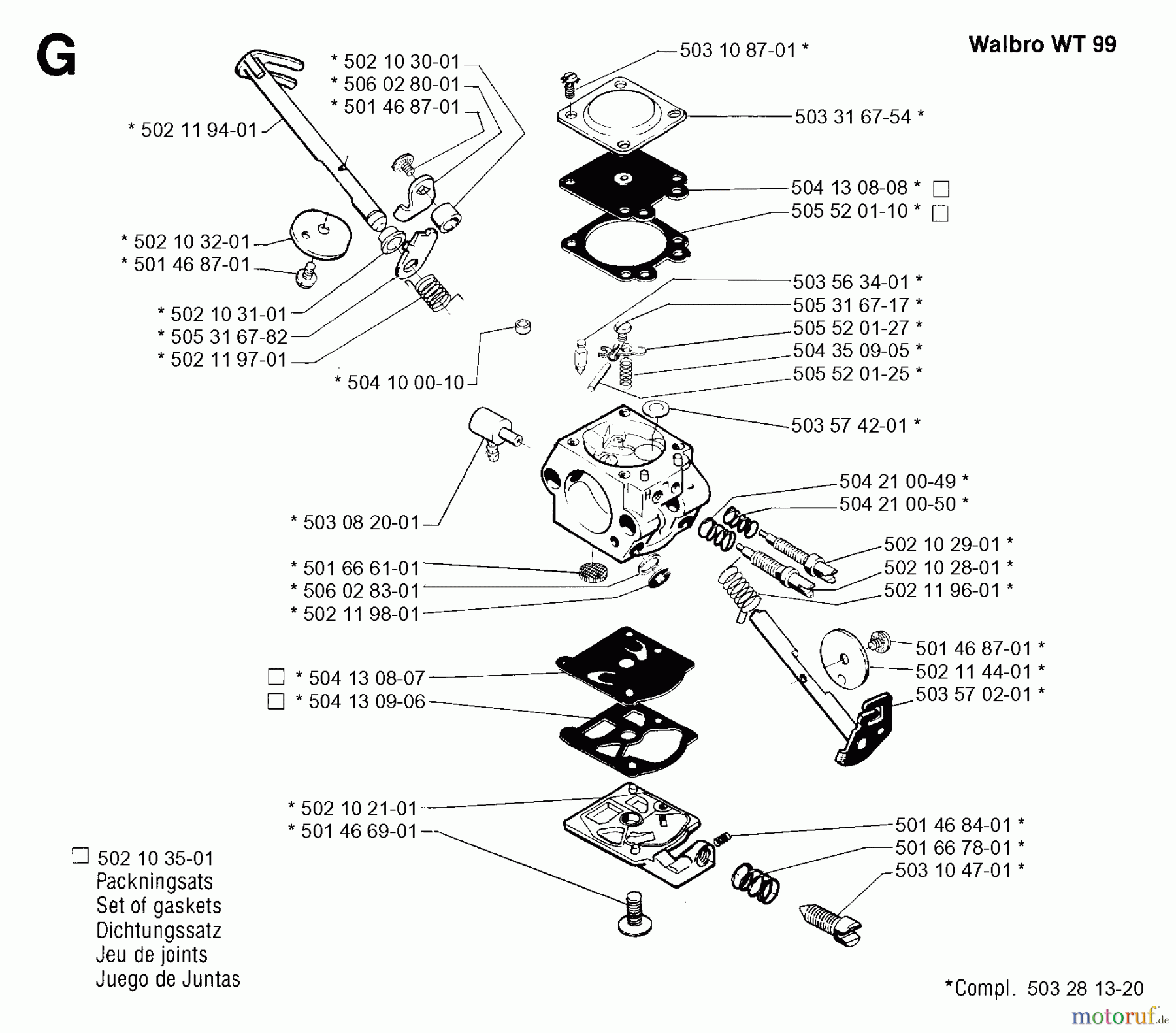 Jonsered Motorsensen, Trimmer GR44 - Jonsered String/Brush Trimmer (1993-05) CARBURETOR DETAILS