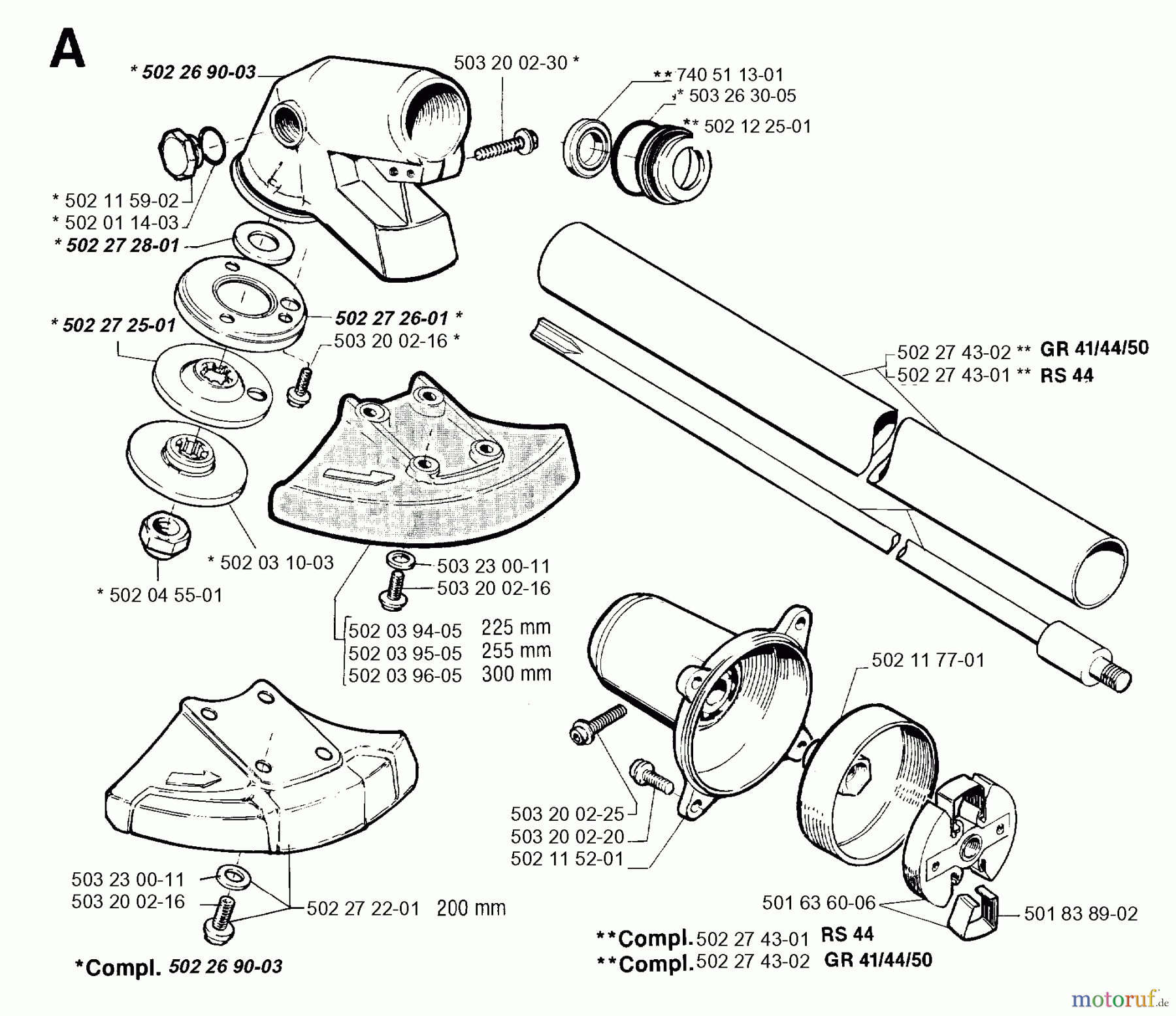 Jonsered Motorsensen, Trimmer GR41 - Jonsered String/Brush Trimmer (1994-03) BEVEL GEAR SHAFT