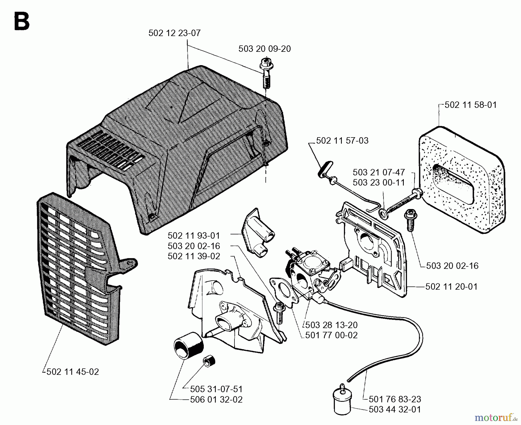 Jonsered Motorsensen, Trimmer RS44 - Jonsered String/Brush Trimmer (1995-01) CARBURETOR AIR FILTER