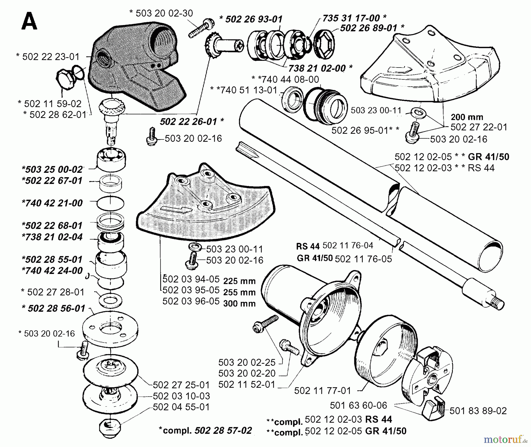  Jonsered Motorsensen, Trimmer GR41 - Jonsered String/Brush Trimmer (1996-10) BEVEL GEAR SHAFT