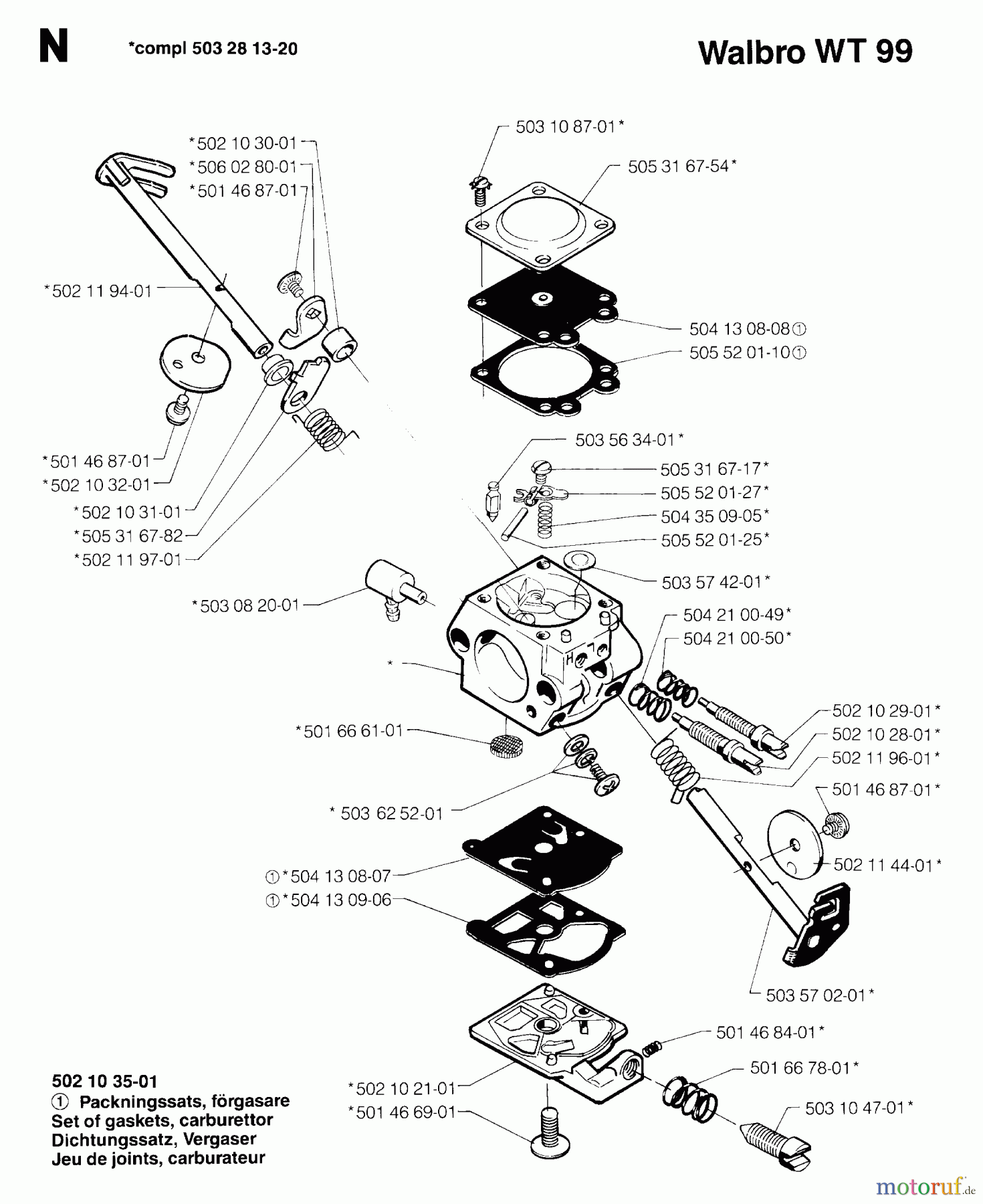  Jonsered Motorsensen, Trimmer GR50 - Jonsered String/Brush Trimmer (1998-06) CARBURETOR DETAILS