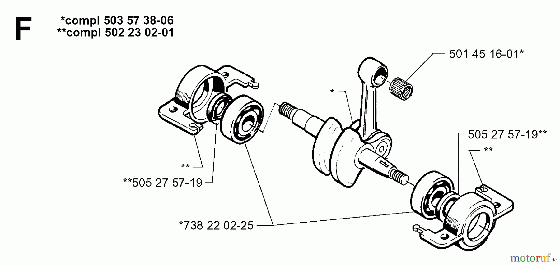 Jonsered Motorsensen, Trimmer GR50 - Jonsered String/Brush Trimmer (1998-06) CRANKSHAFT