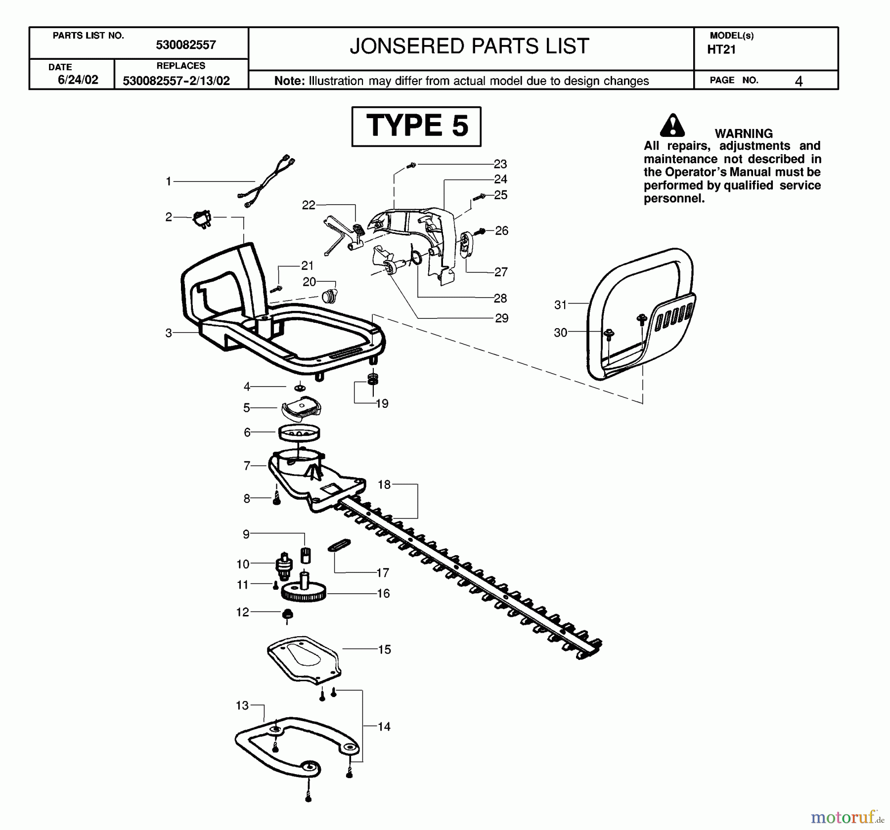  Jonsered Heckenscheren HT21 - Jonsered Hedge Trimmer (2003-01) CLUTCH OIL PUMP #1