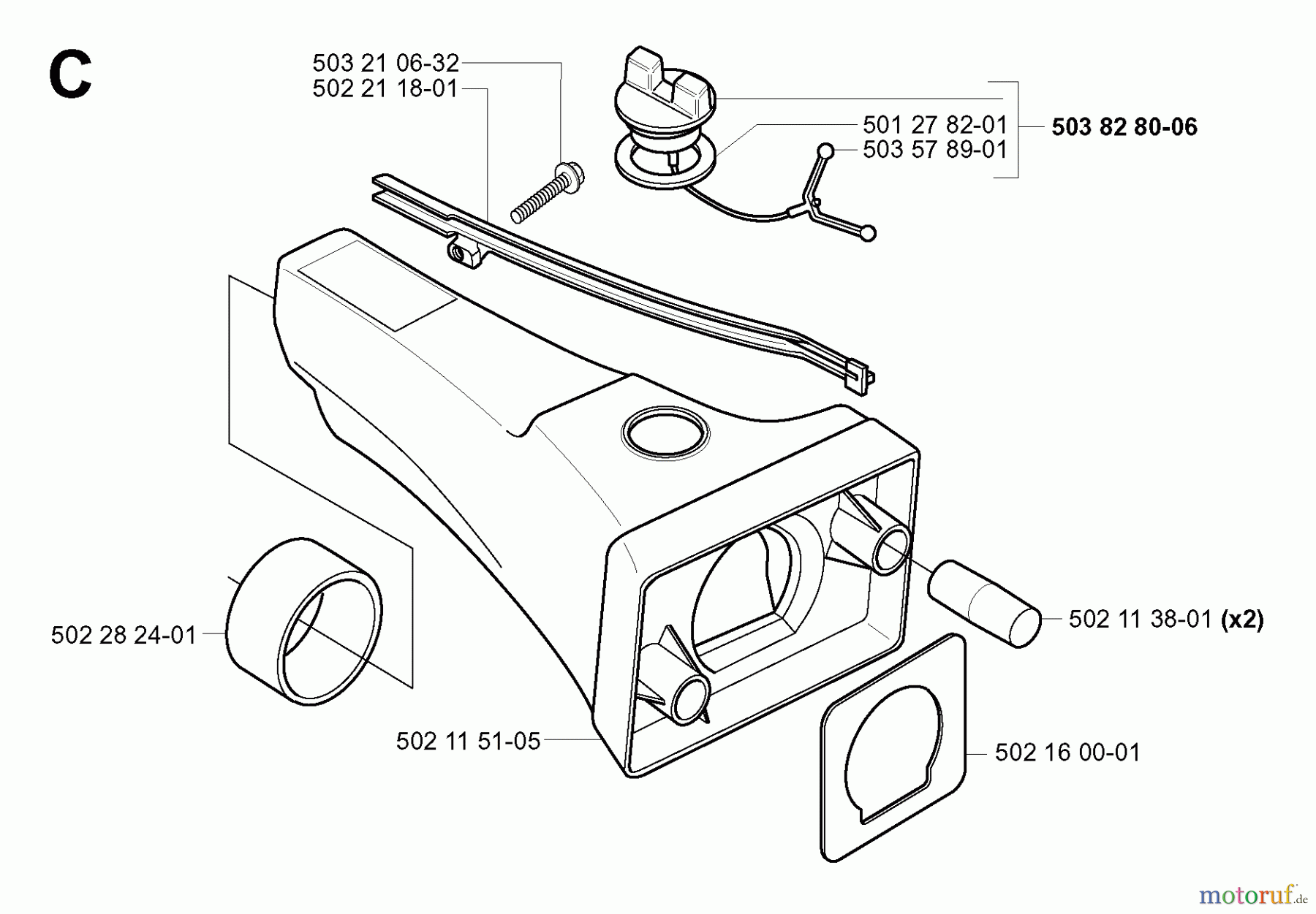 Jonsered Motorsensen, Trimmer GR41 EPA - Jonsered String/Brush Trimmer (2001-03) FUEL TANK