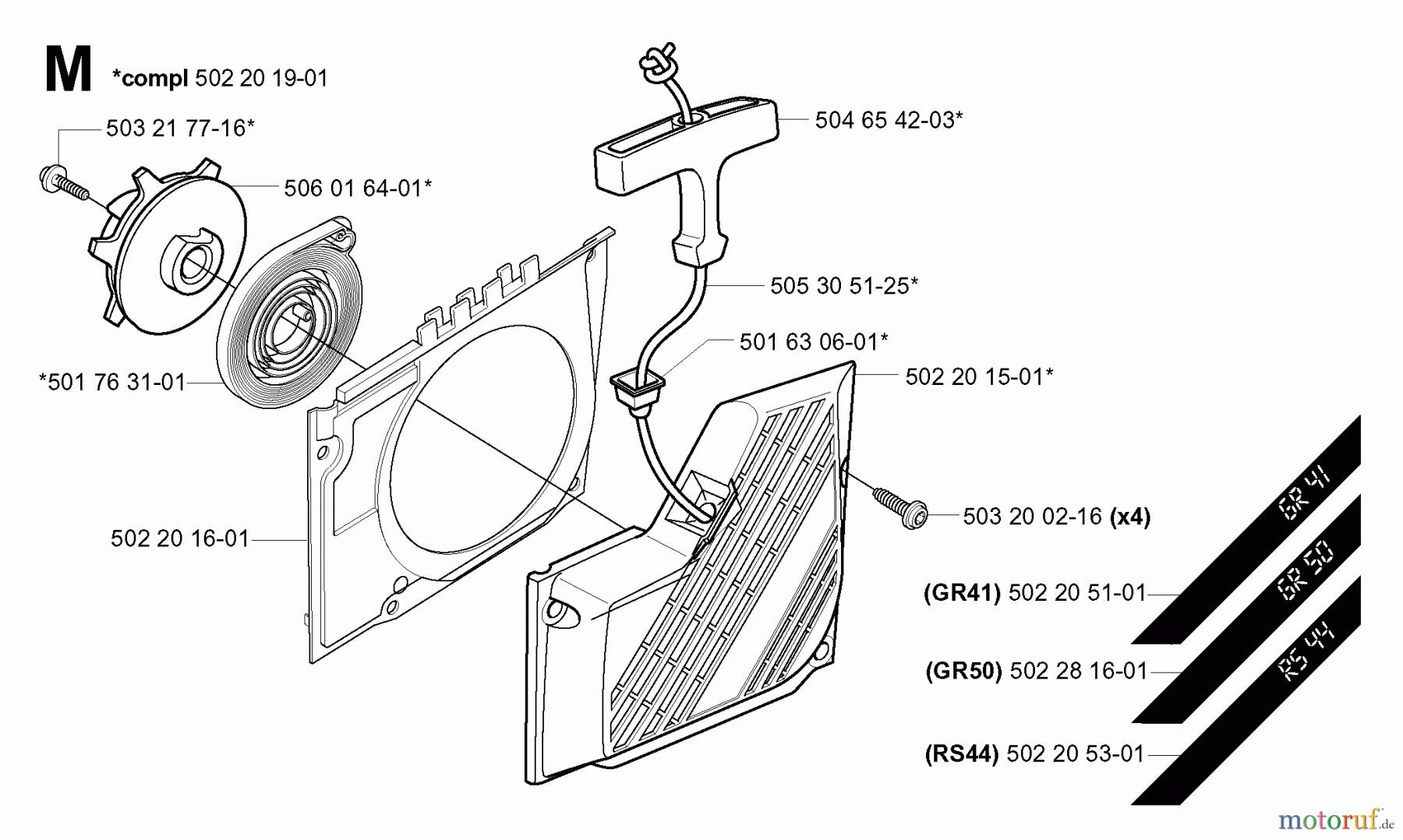 Jonsered Motorsensen, Trimmer RS44 EPA - Jonsered String/Brush Trimmer (2001-03) STARTER