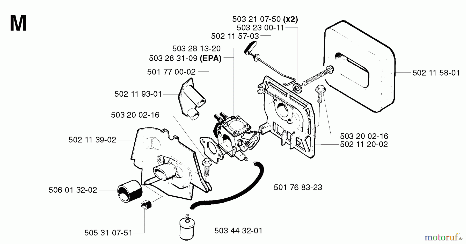 Jonsered Motorsensen, Trimmer RS44 - Jonsered String/Brush Trimmer (2002-08) CARBURETOR AIR FILTER