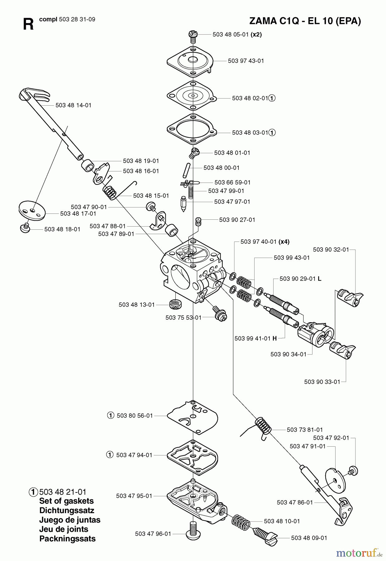 Jonsered Motorsensen, Trimmer RS44 - Jonsered String/Brush Trimmer (2002-08) CARBURETOR DETAILS #2