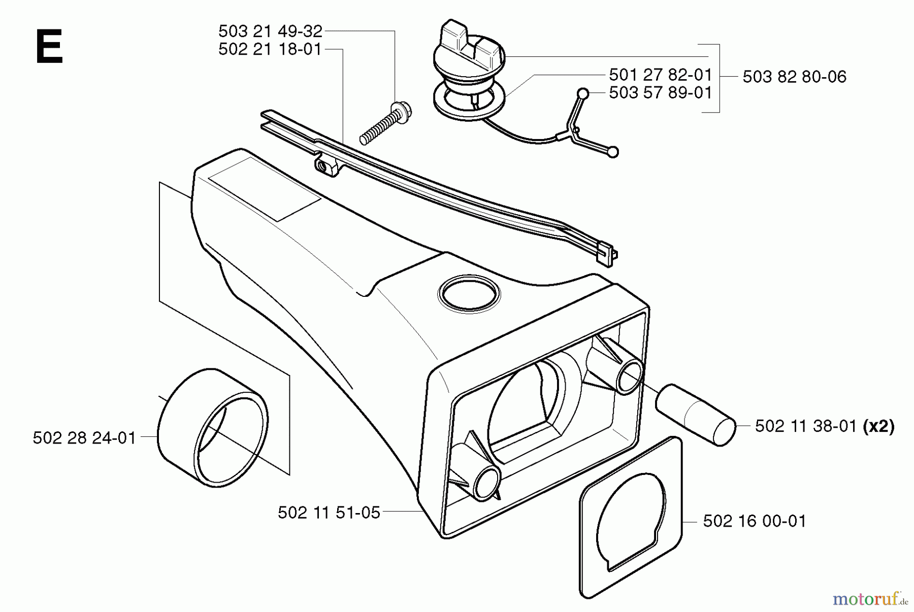 Jonsered Motorsensen, Trimmer GR41 EPA - Jonsered String/Brush Trimmer (2002-08) FUEL TANK