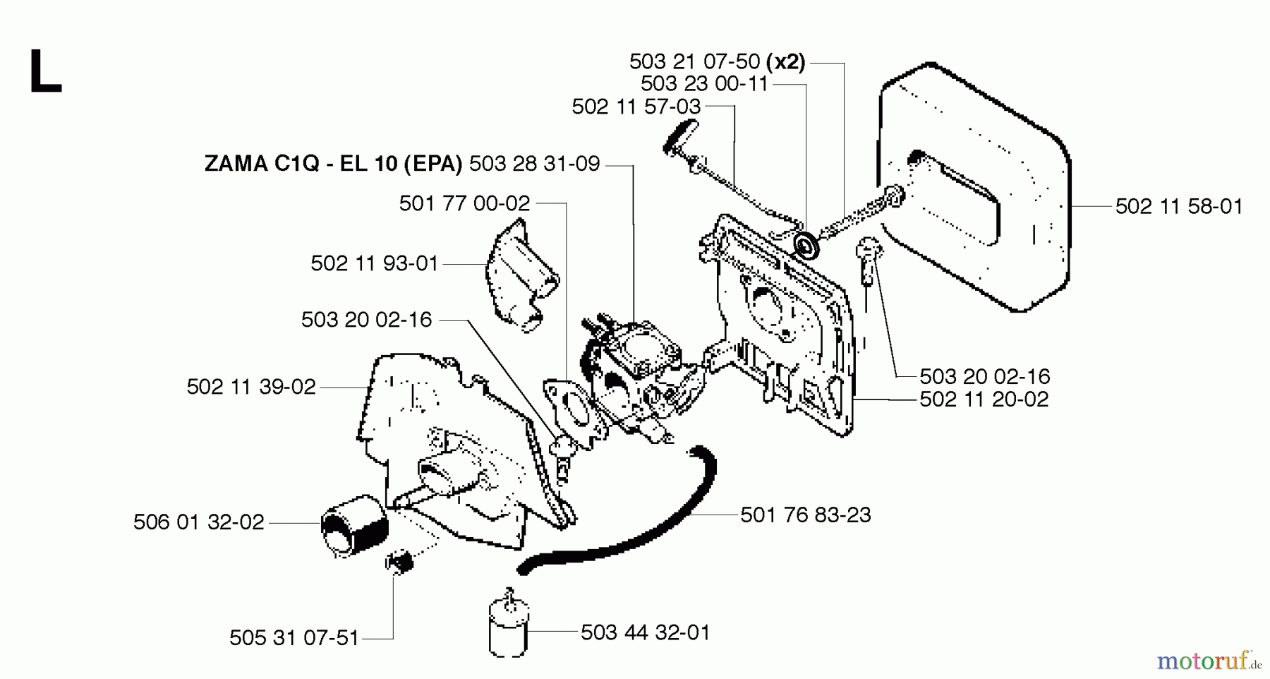 Jonsered Motorsensen, Trimmer GR41 - Jonsered String/Brush Trimmer (2006-01) CARBURETOR AIR FILTER