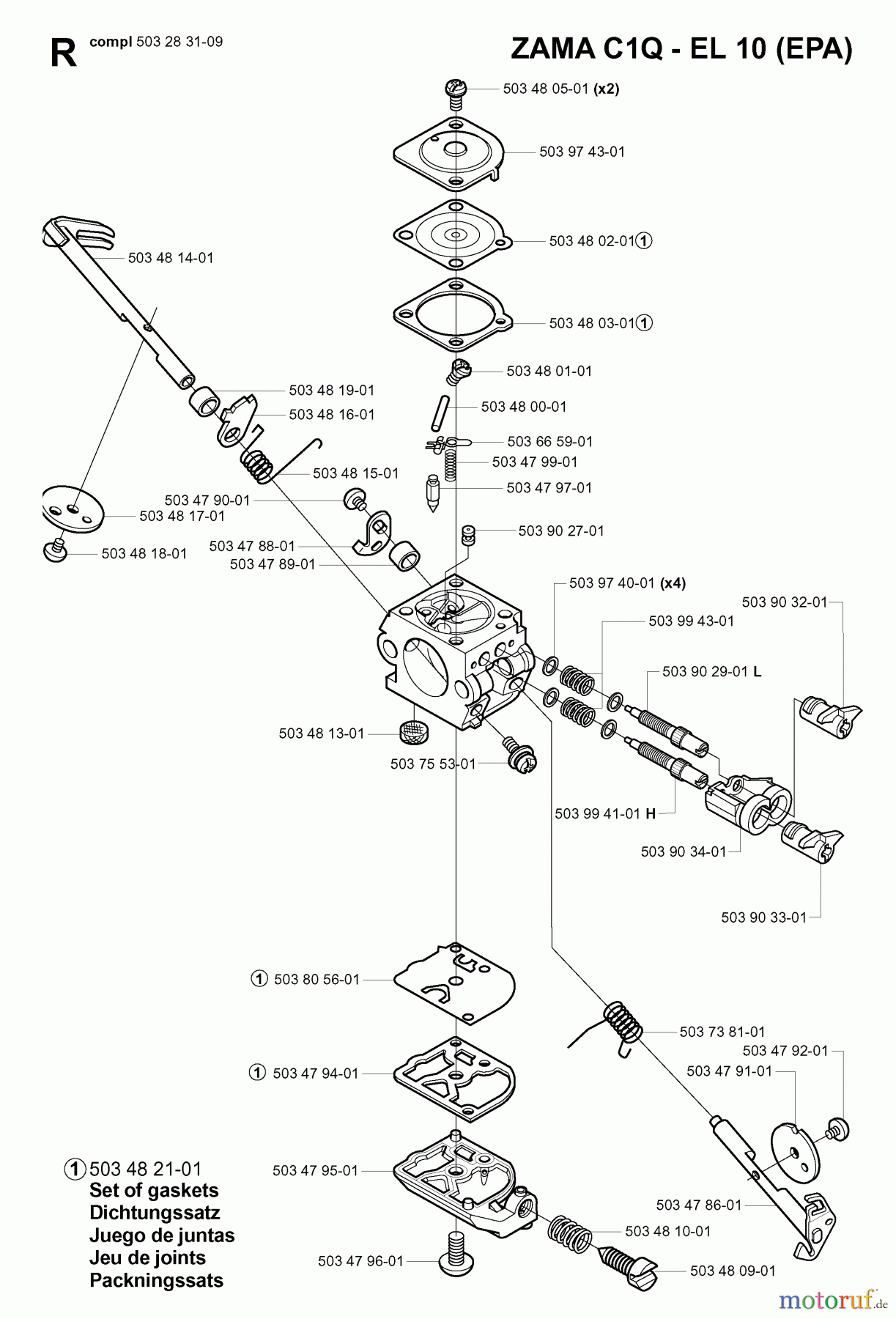 Jonsered Motorsensen, Trimmer GR50 EPA - Jonsered String/Brush Trimmer (2006-01) CARBURETOR DETAILS