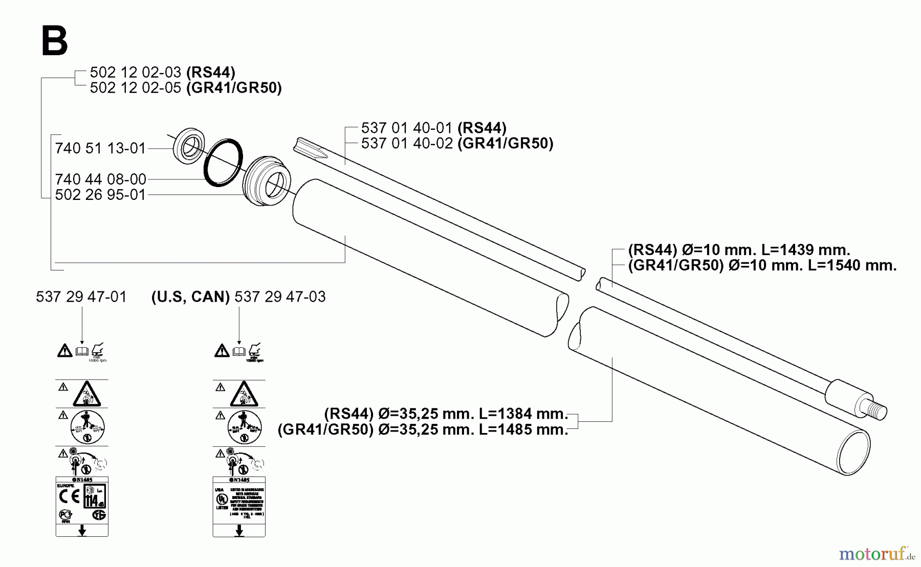 Jonsered Motorsensen, Trimmer GR41 EPA - Jonsered String/Brush Trimmer (2006-01) SHAFT
