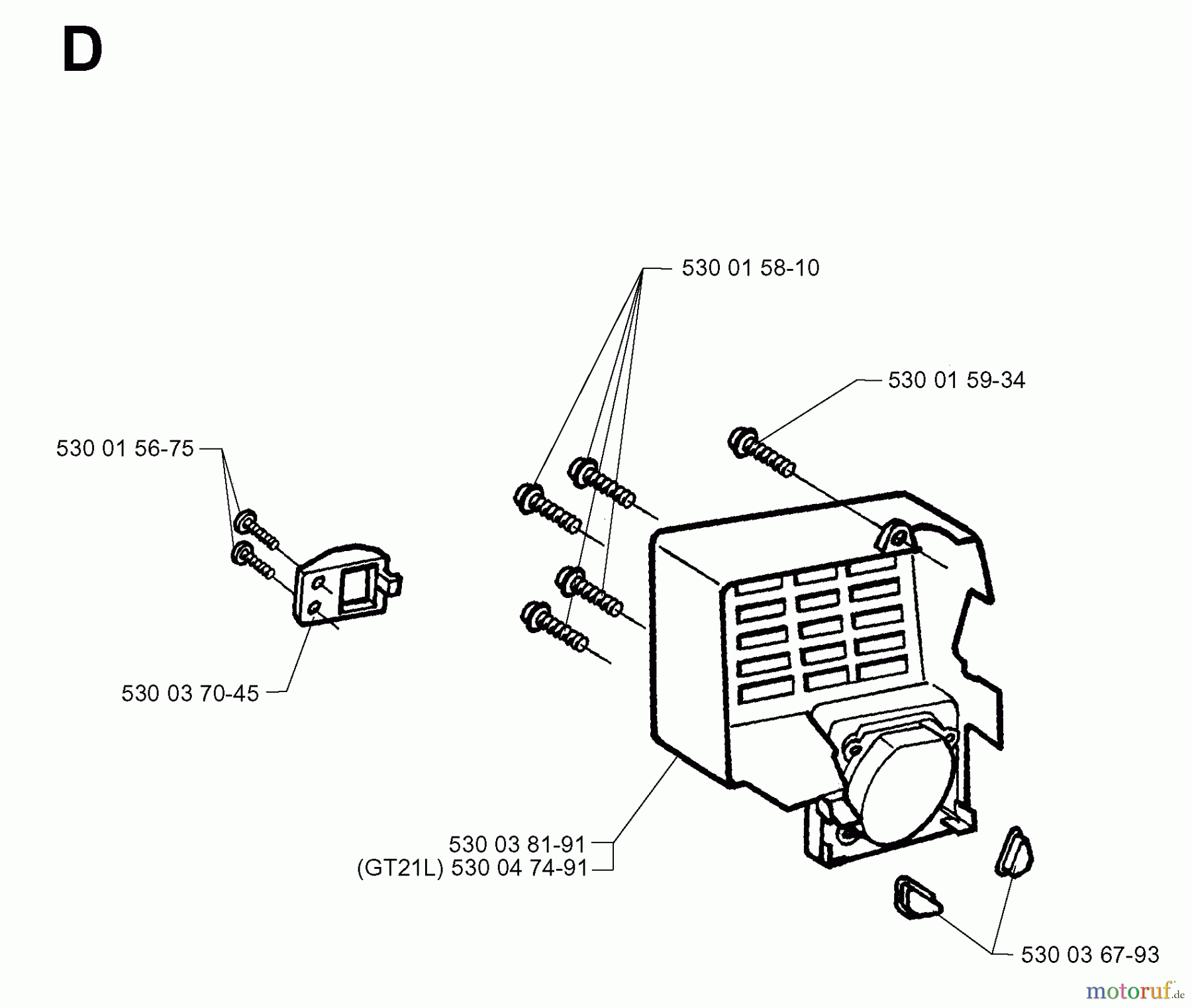  Jonsered Motorsensen, Trimmer GT21 - Jonsered String/Brush Trimmer (1997-05) CRANKCASE #1