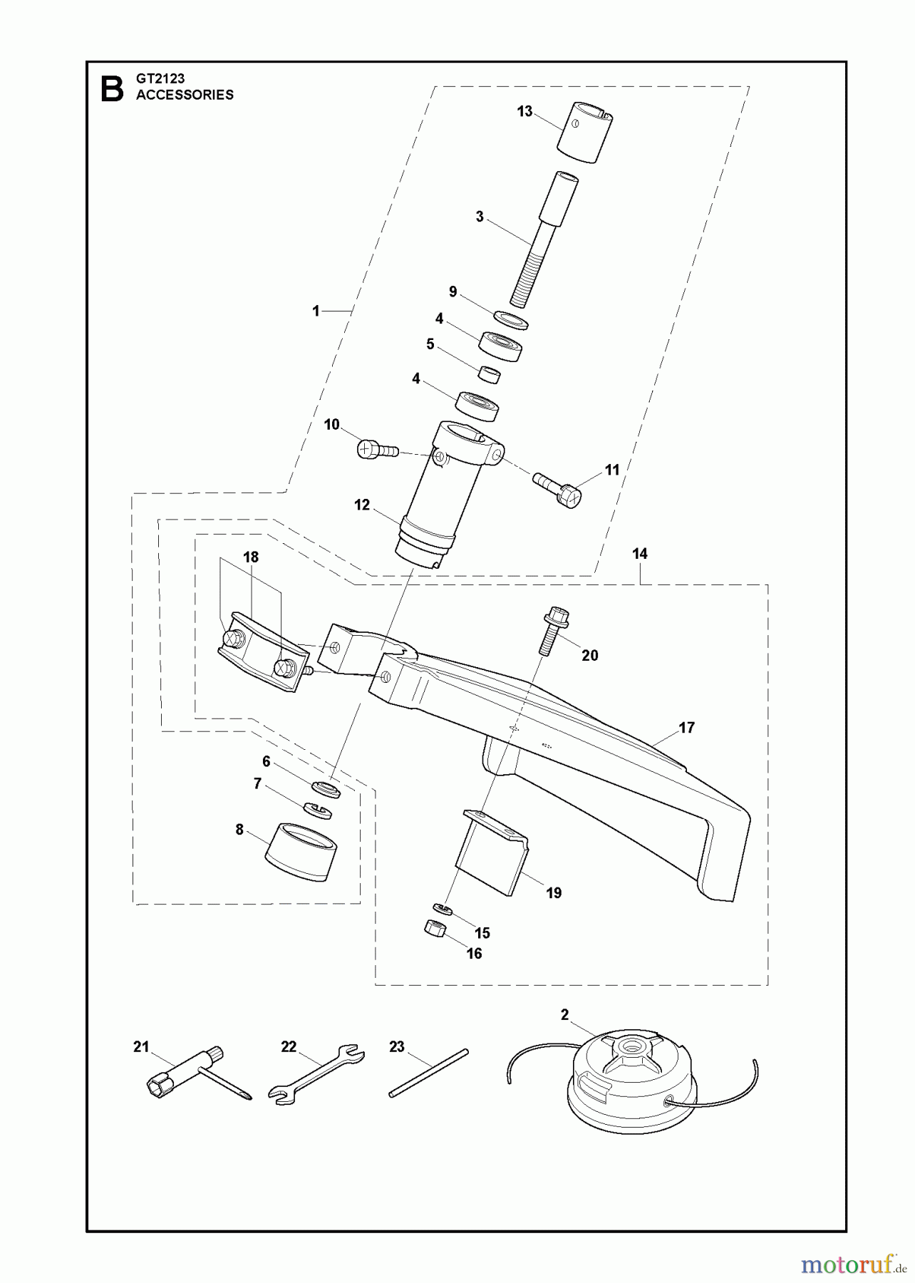  Jonsered Motorsensen, Trimmer GT2123 - Jonsered String/Brush Trimmer (2010-03) ACCESSORIES