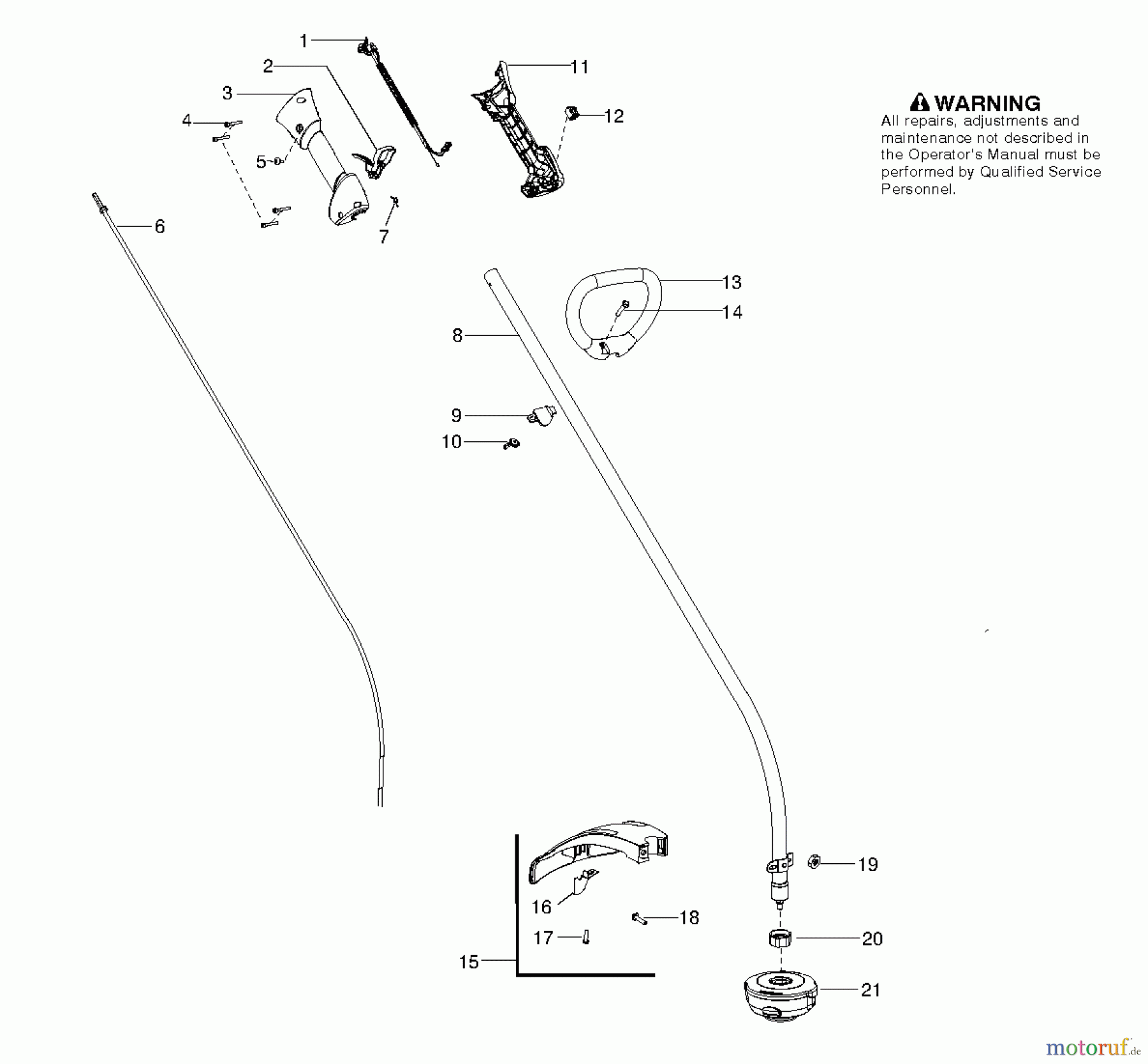  Jonsered Motorsensen, Trimmer GT2128 - Jonsered String/Brush Trimmer (2010-06) SHAFT HANDLE
