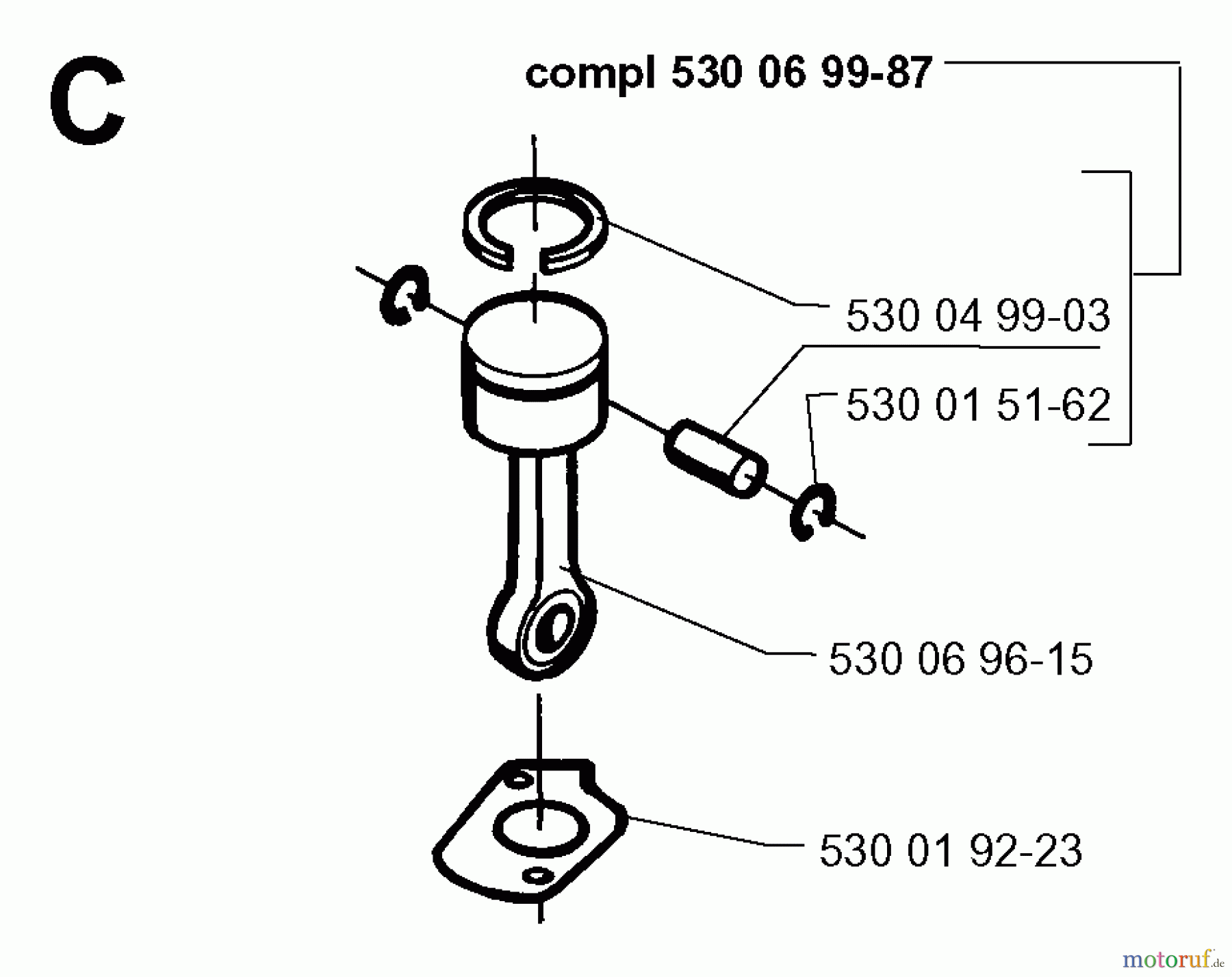 Jonsered Motorsensen, Trimmer GT26D - Jonsered String/Brush Trimmer (1999-05) CYLINDER PISTON