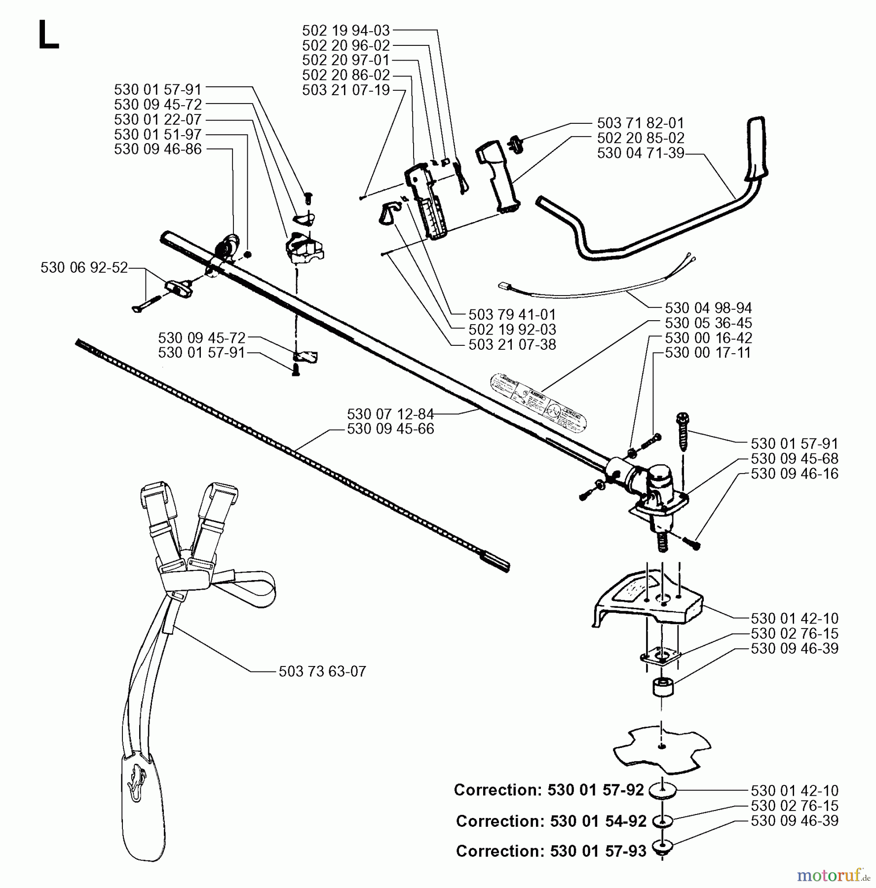 Jonsered Motorsensen, Trimmer GT26D - Jonsered String/Brush Trimmer (1999-05) SHAFT HANDLE
