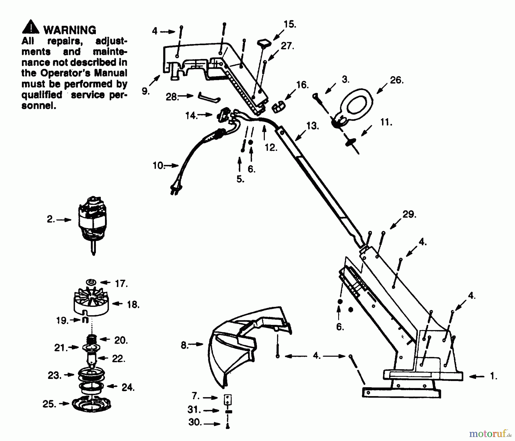 Jonsered Motorsensen, Trimmer GT400EL - Jonsered String/Brush Trimmer (1996-03) PRODUCT COMPLETE