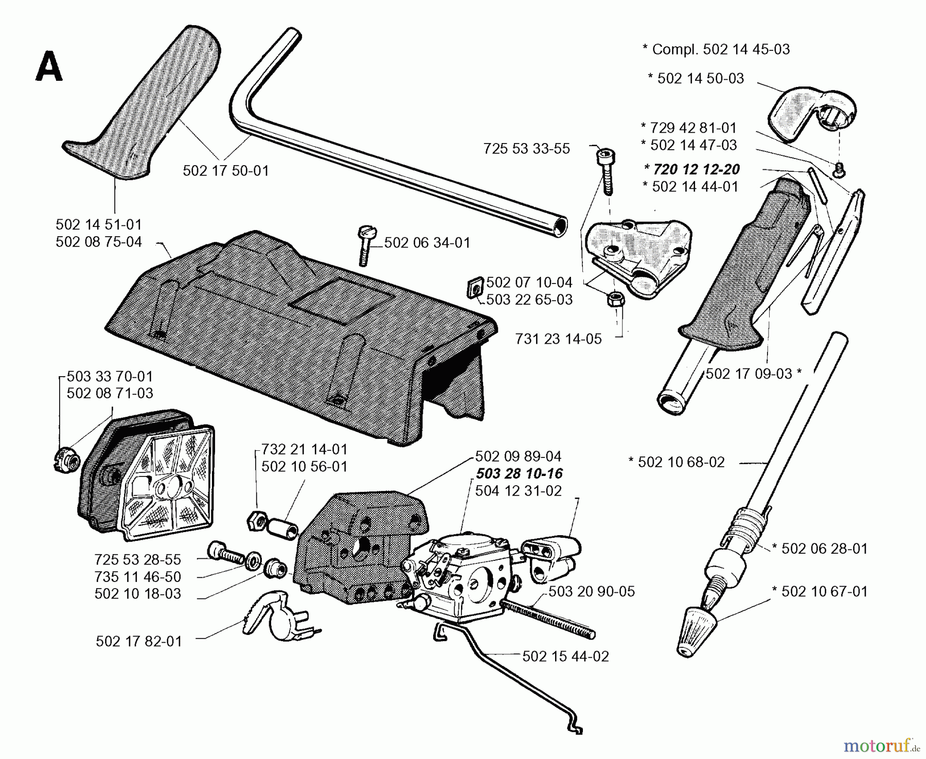 Jonsered Motorsensen, Trimmer RS40 - Jonsered String/Brush Trimmer (1990-02) HANDLE CONTROLS